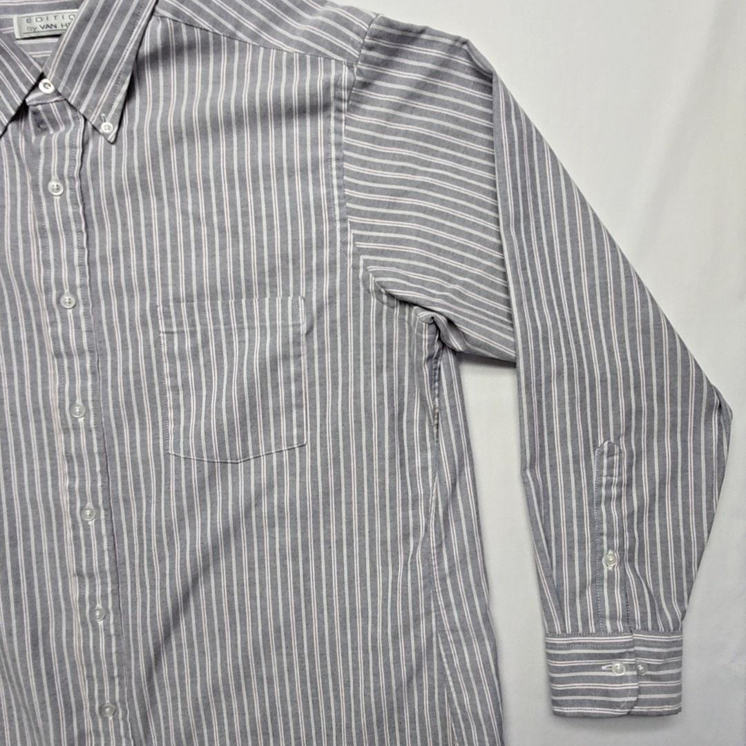 Van Heusen Vintage Van Heusen Editions L Striped Gray 16.5 Dress Shirt Size US L / EU 52-54 / 3 - 2 Thumbnail