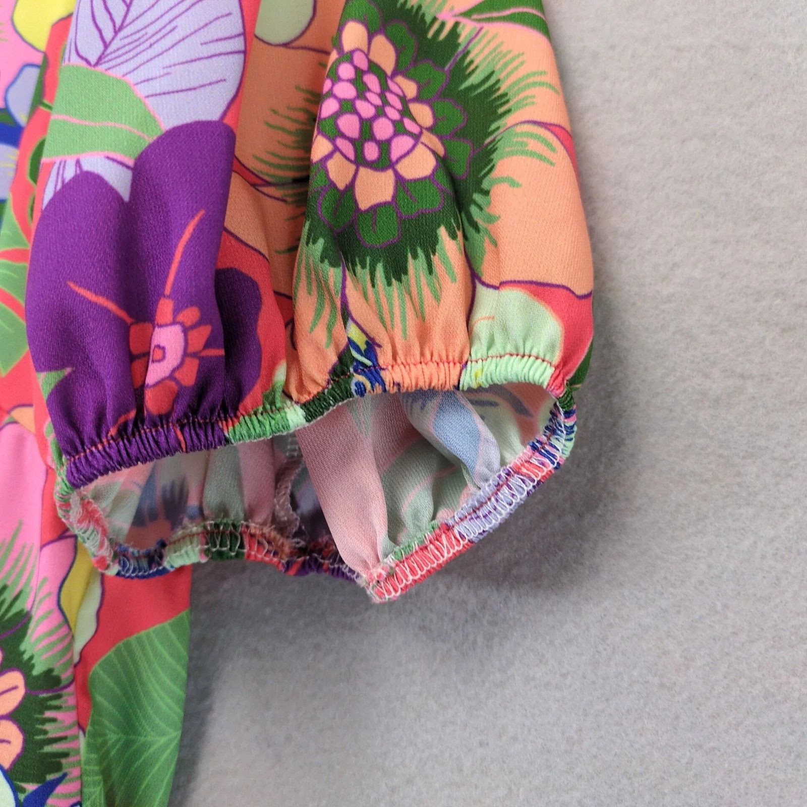 Vintage First Love Lovelyn Tropical Floral Babydoll Dress L Boho Size L / US 10 / IT 46 - 9 Thumbnail