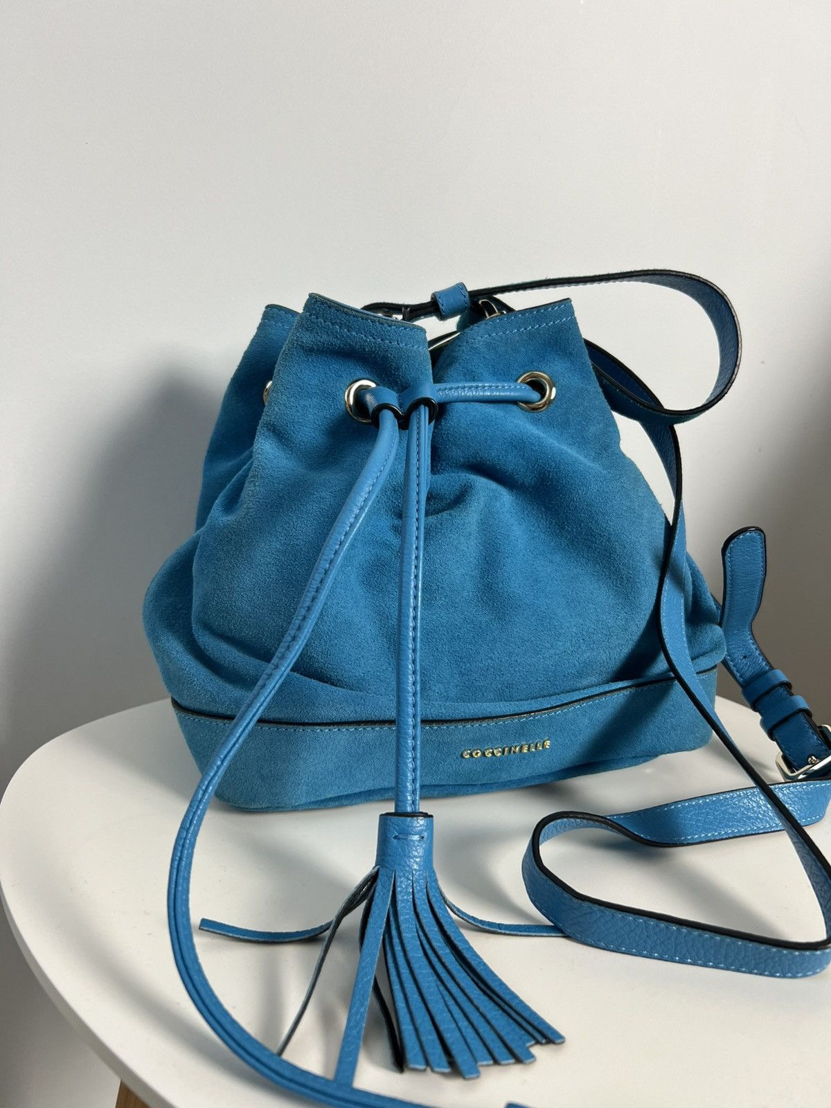 Vintage Luxury Coccinelle Blue Suede bag Size ONE SIZE - 5 Thumbnail
