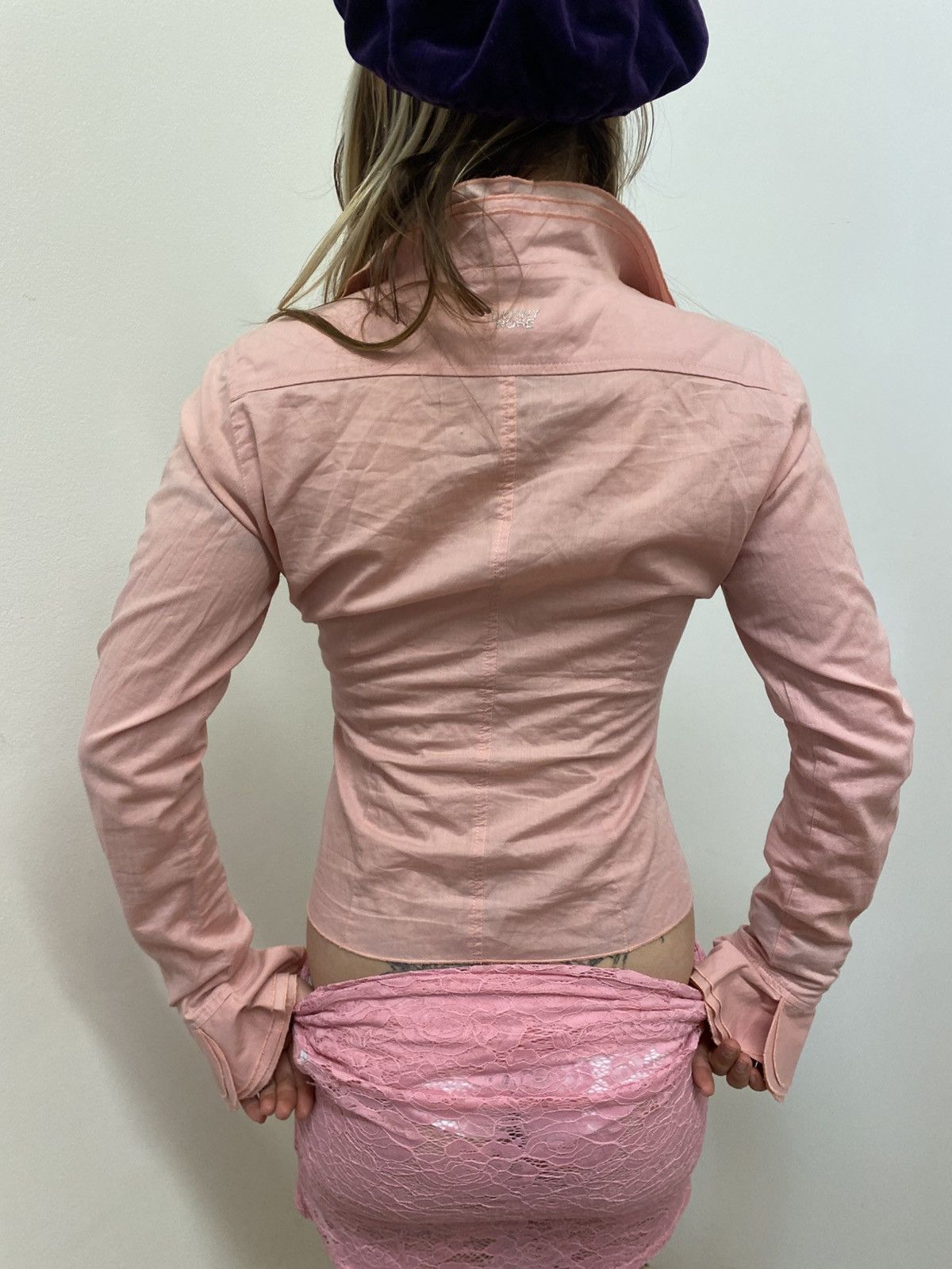 Vintage Rose slim fit cotton blouse Size S / US 4 / IT 40 - 3 Thumbnail