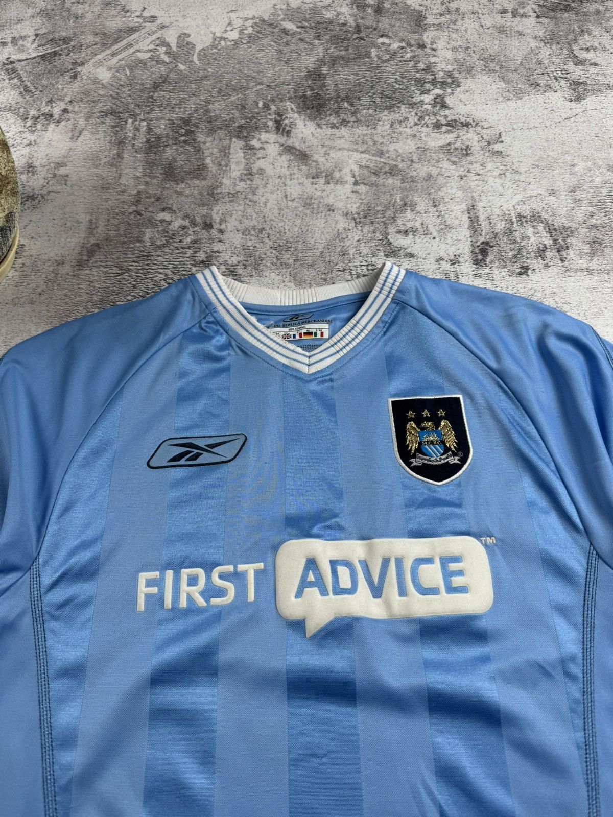 Reebok Manchester City 2003 2004 Reebok Blue Soccer Football Men’s XSmall Shirt Jersey Size US XS / EU 42 / 0 - 6 Thumbnail