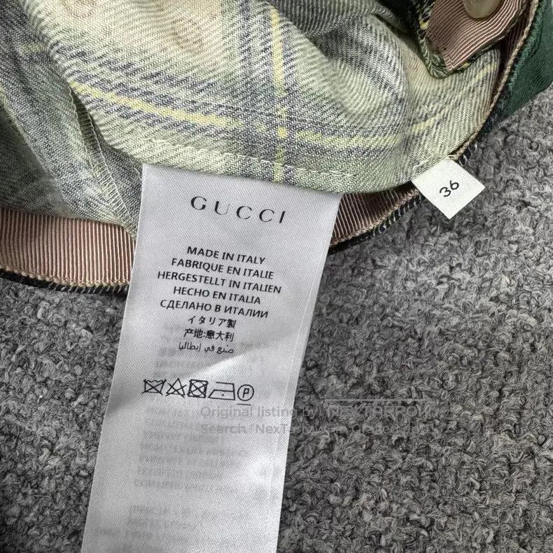 Gucci Gucci Green and white plaid double G dark pattern Scottish Size 24" / US 00 / IT 34 - 5 Thumbnail