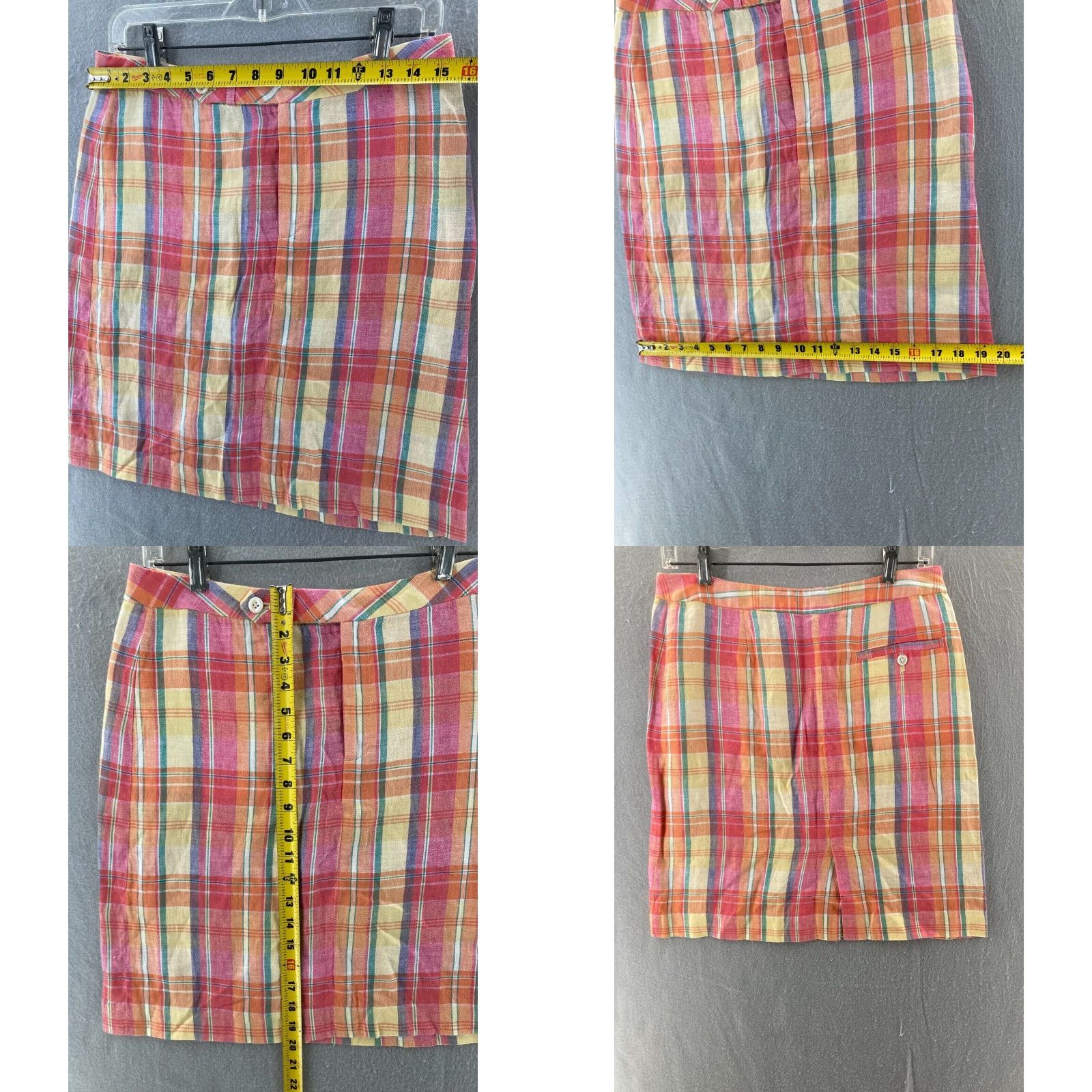 Polo Ralph Lauren Ralph Lauren Sport Skirt Multicolor Plaid A Line Knee Length Linen Womens 6 Size 28" / US 6 / IT 42 - 2 Thumbnail