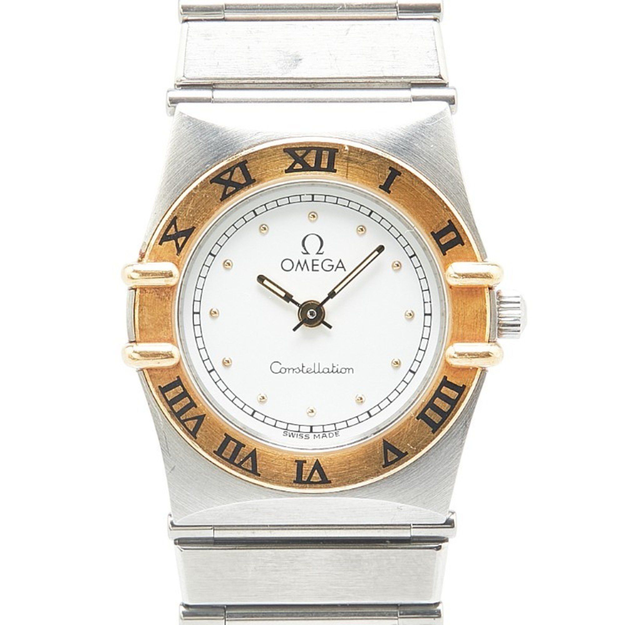 Omega Constellation Watch Quartz White Dial Stainless Steel Plated Ladies, Women's