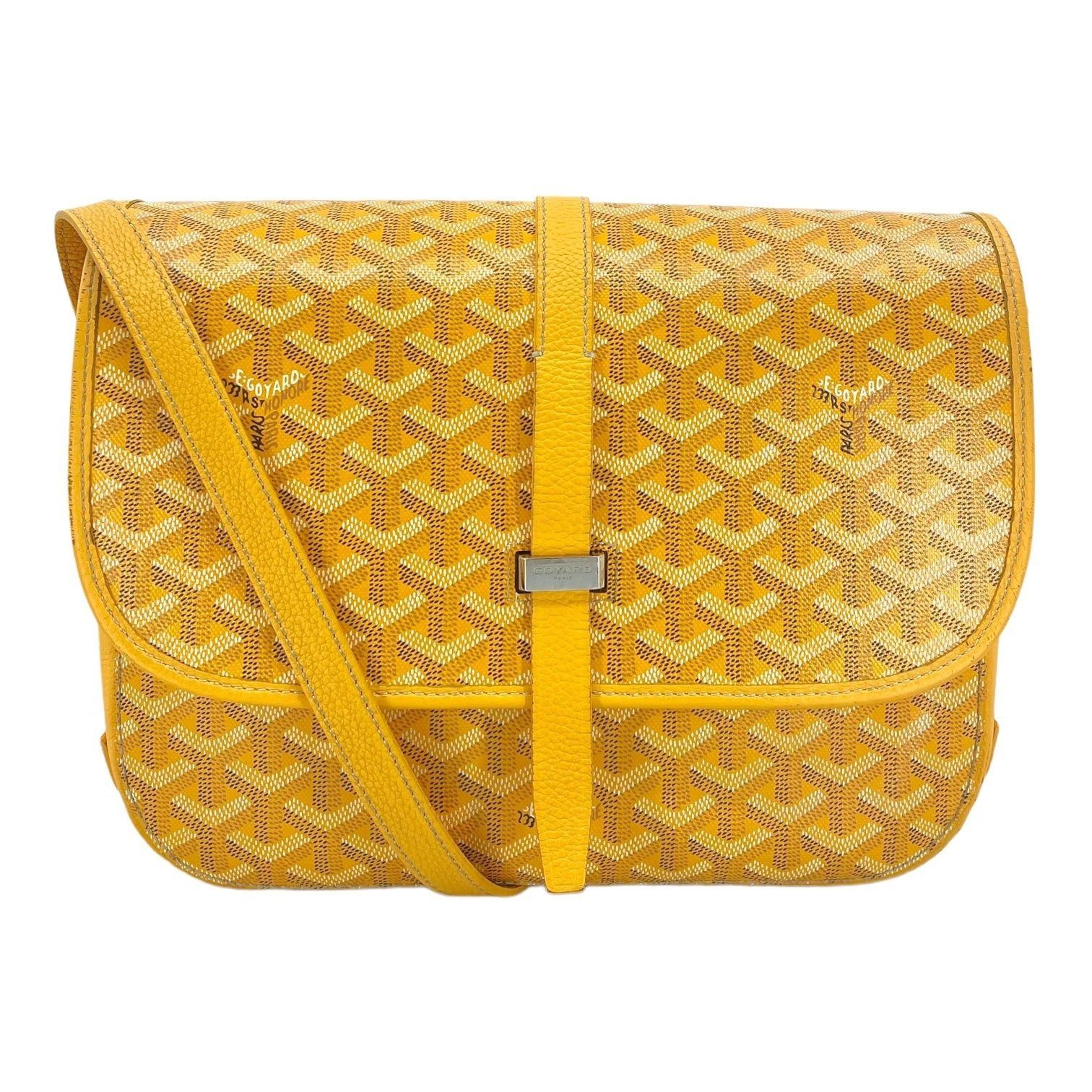 image of Goyard Belvedere Mm Messenger Bag Yellow, Men's