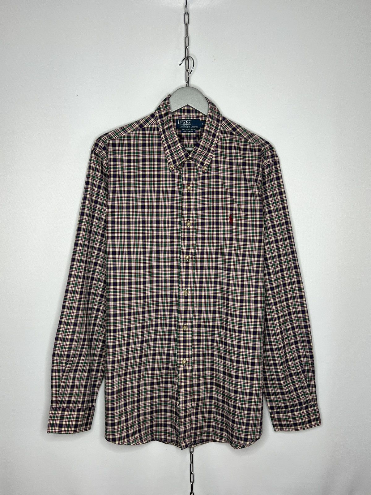 Vintage 💵 Vintage Polo Ralph Lauren Plaid Luxury Shirt Long Sleeve 💵 Size US XL / EU 56 / 4 - 1 Thumbnail