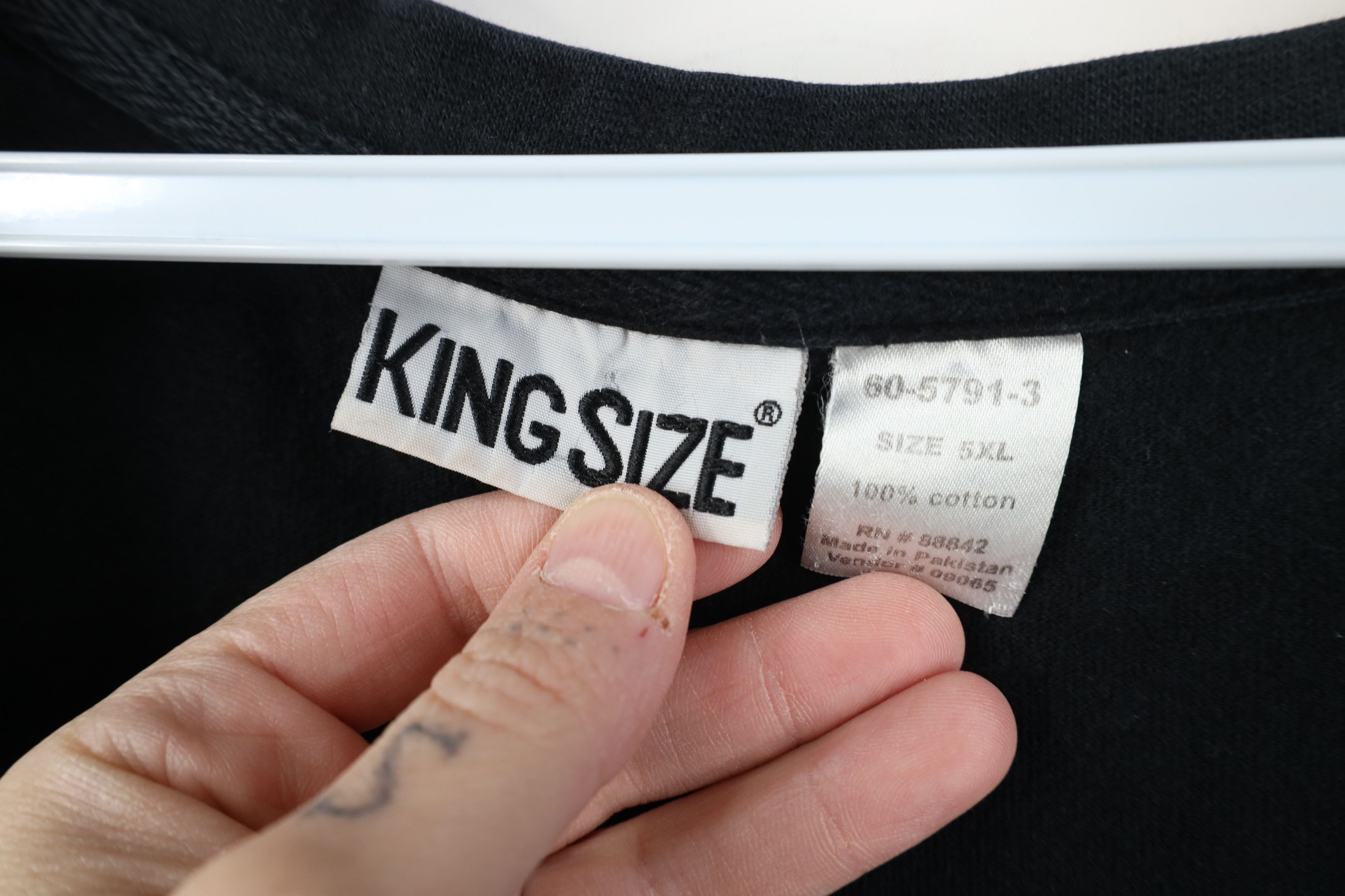 Vintage Vintage 90s Y2K Streetwear Blank Cotton T-Shirt Black Size US XXL / EU 58 / 5 - 9 Thumbnail