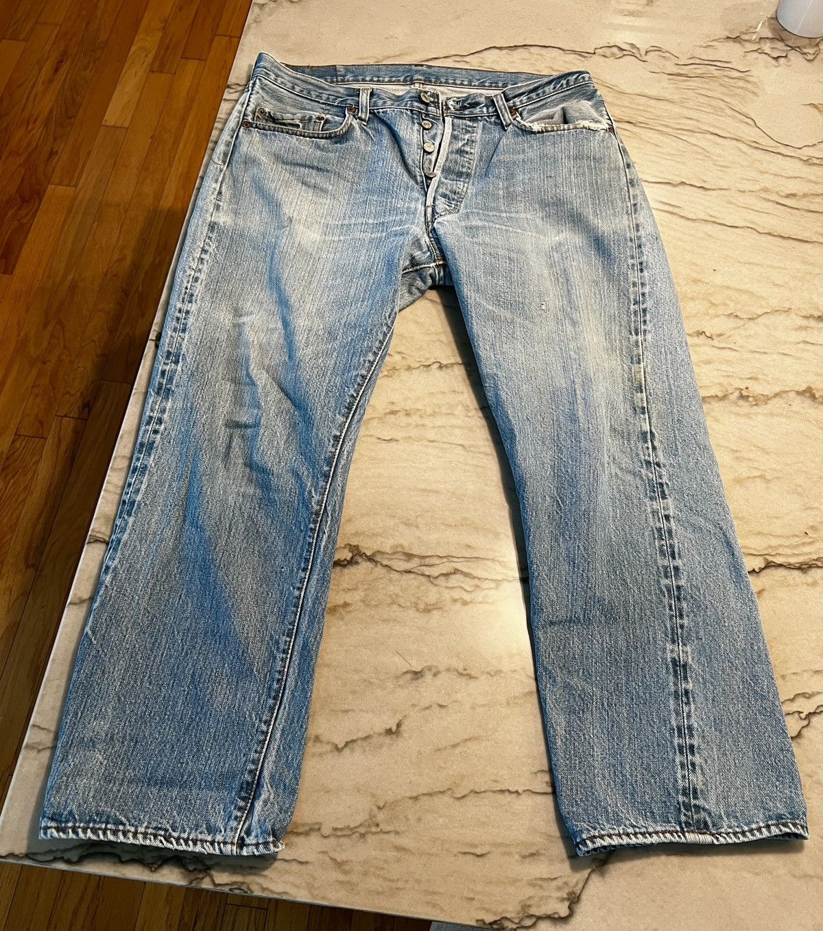 Levi's × Vintage Vintage 80’s Small e Levi’s 501 Selvedge Jeans 524 button Size US 33 - 1 Thumbnail