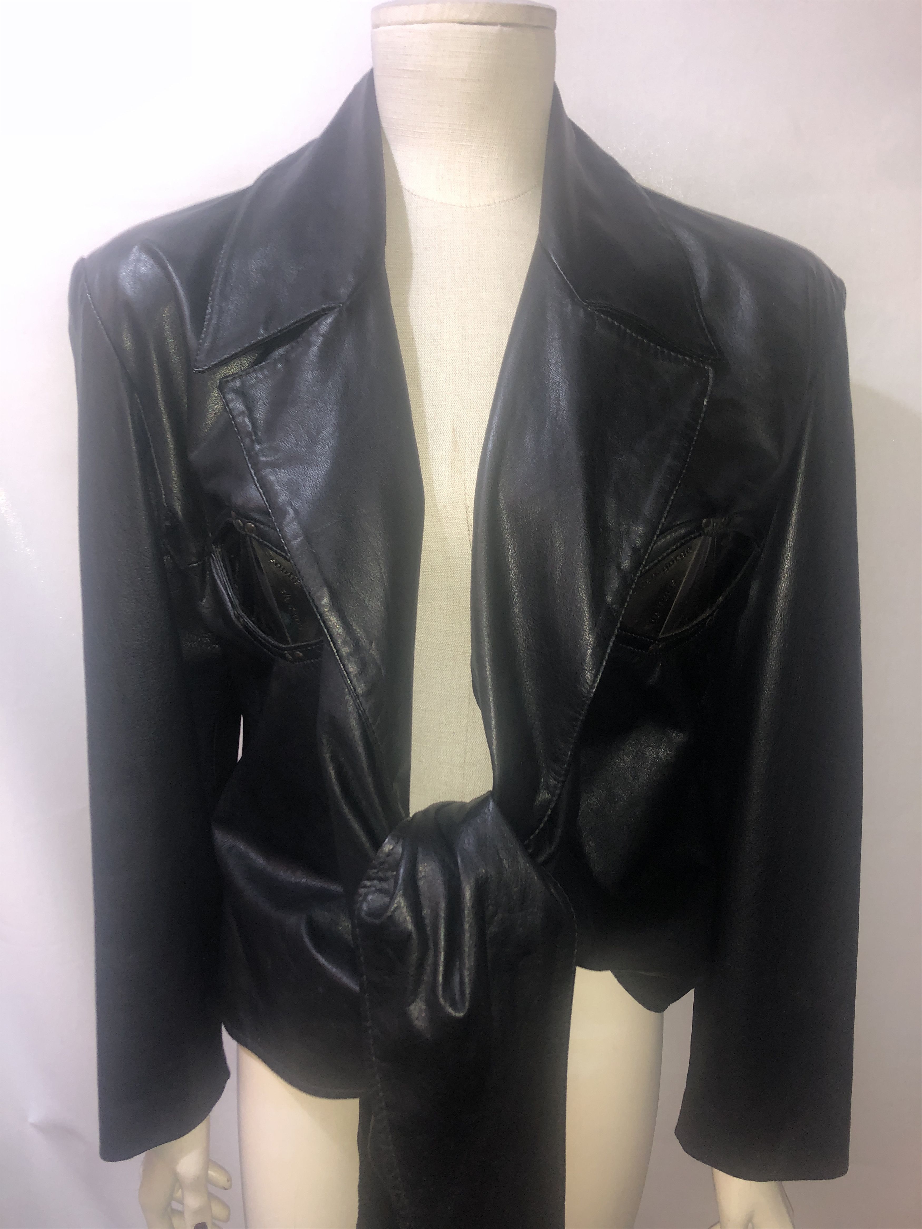 Calugi e Gianelli Metallic bra Bondage Leather Jacket Size L / US 10 / IT 46 - 17 Thumbnail