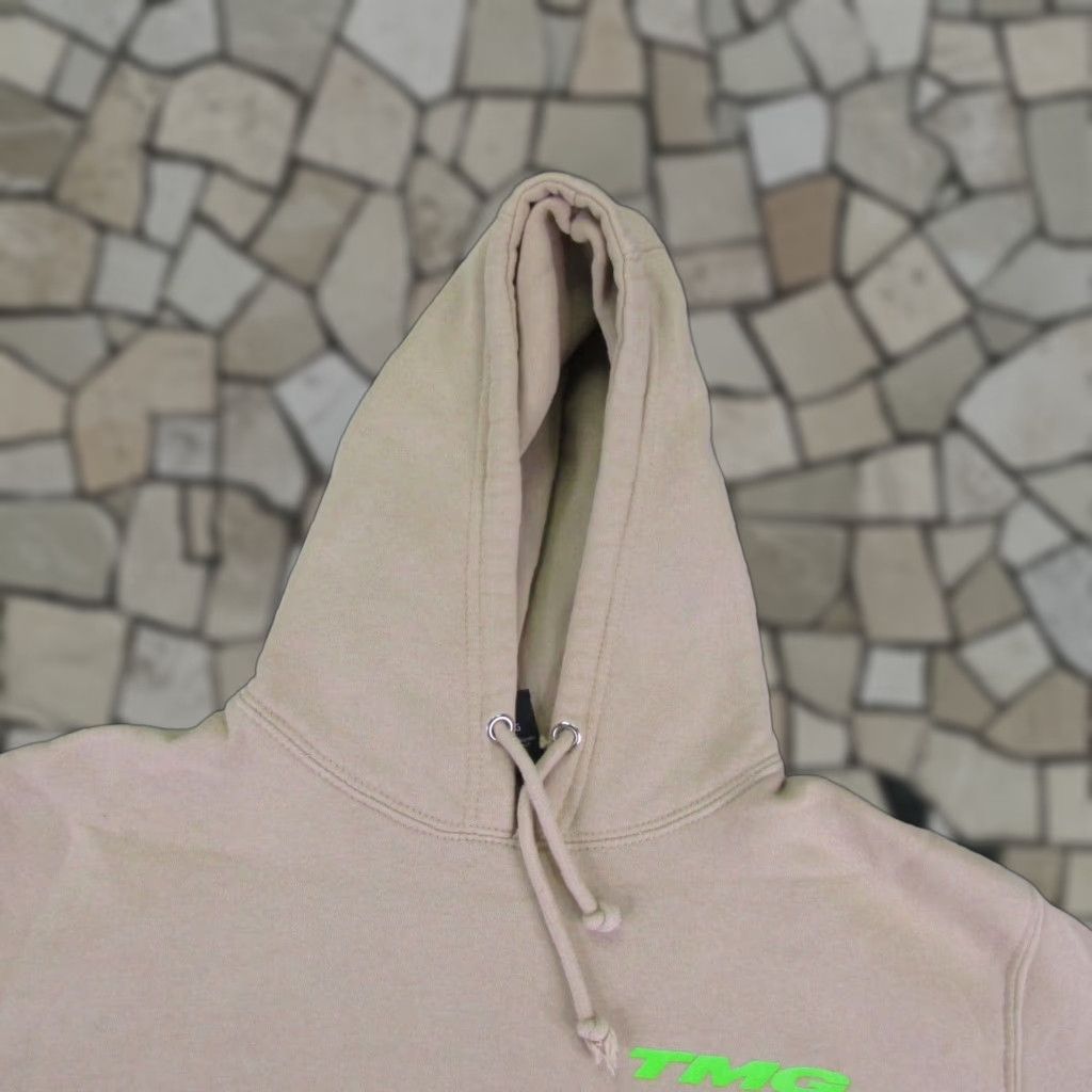NANGA TMG Hoodie Mens Medium Beige Green Graphic Print Pullover Hooded Sweatshirt with Pockets Size US M / EU 48-50 / 2 - 1 Thumbnail