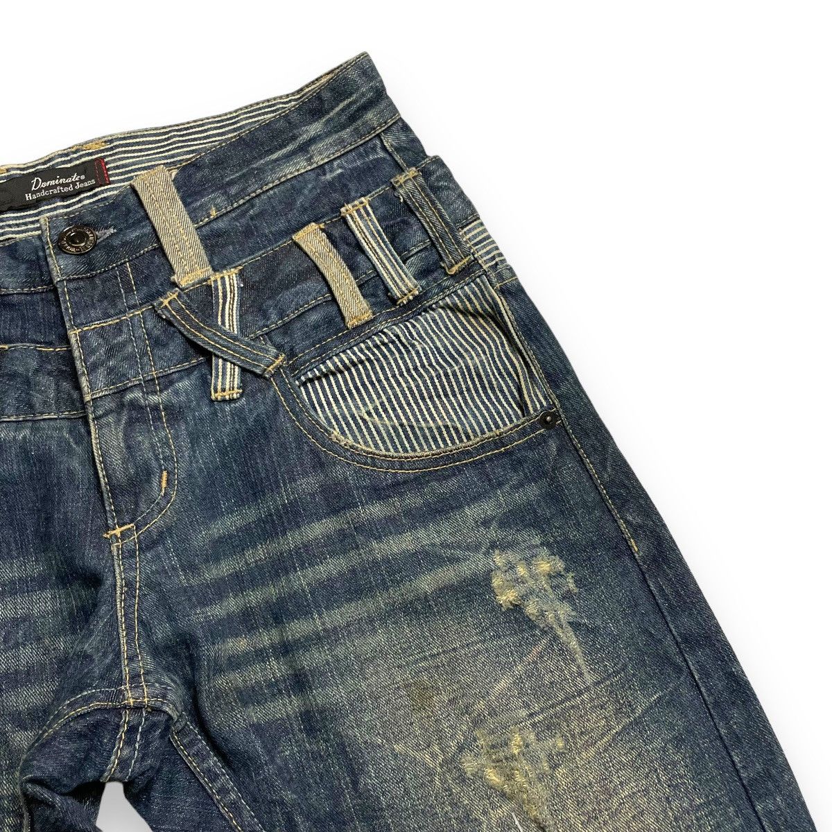 If Six Was Nine × Japanese Brand × Le Grande Bleu (L.G.B.) 🇯🇵 DOMINATED HANDCRAFTED DOUBLE WAIST DISTRESSED DENIM PANTS Size US 30 / EU 46 - 4 Thumbnail