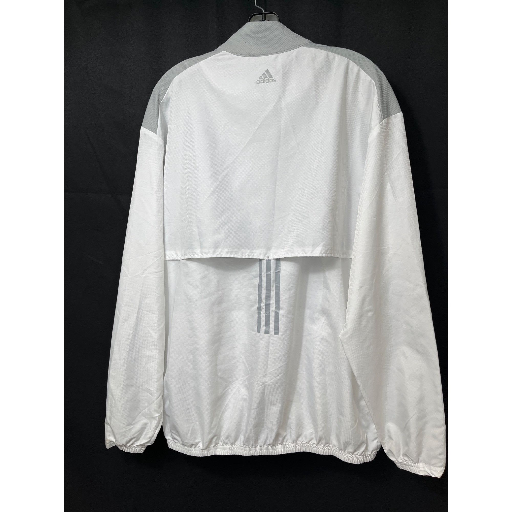 Adidas Adidas SKU 7583 Mens White and Gray Trefoil Windbreaker Jack Size US L / EU 52-54 / 3 - 2 Thumbnail