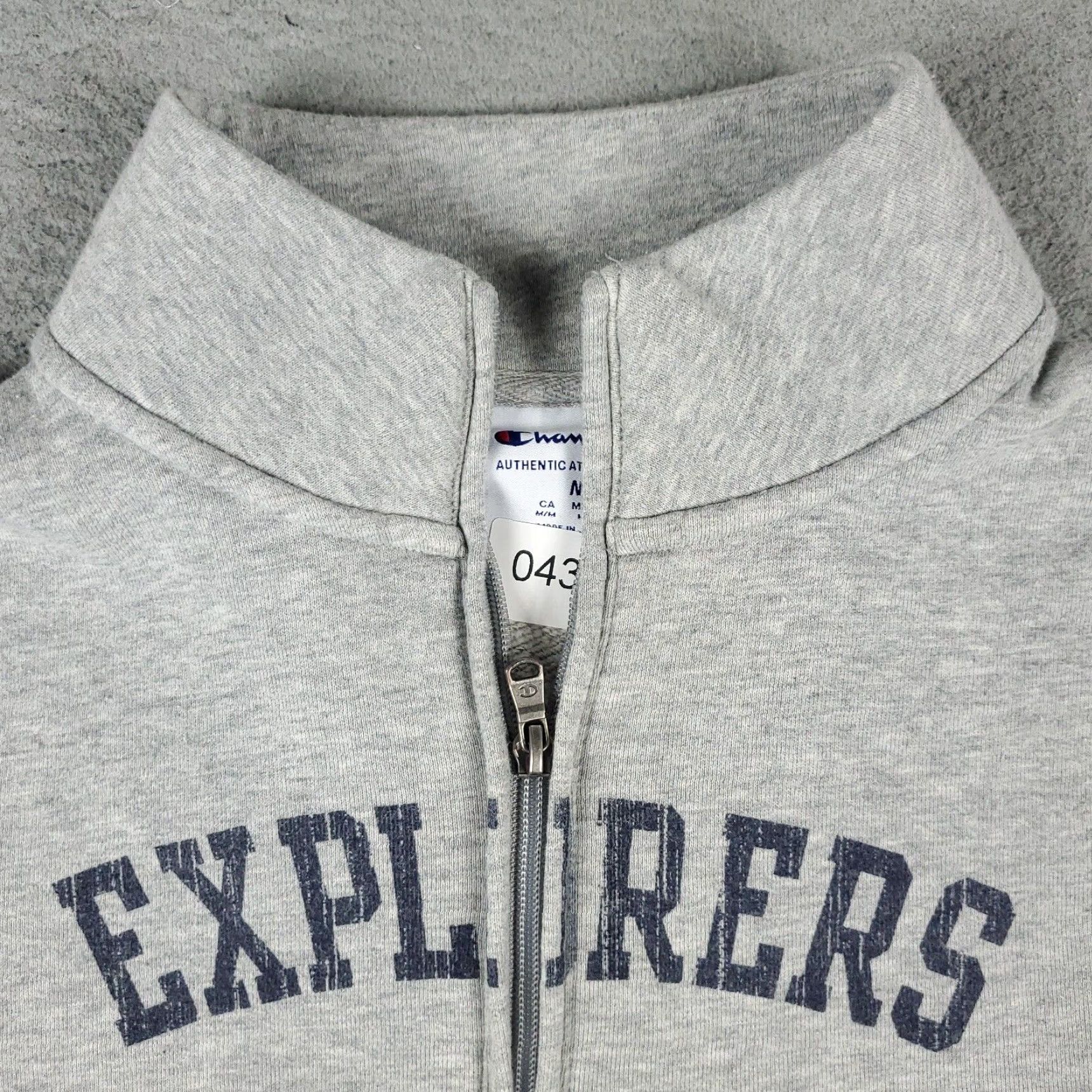 Champion Champion 1/4 Zip Pullover Sweater Womens Medium Gray Solid Knit Long Sleeve Casual Sports Size M / US 6-8 / IT 42-44 - 3 Thumbnail