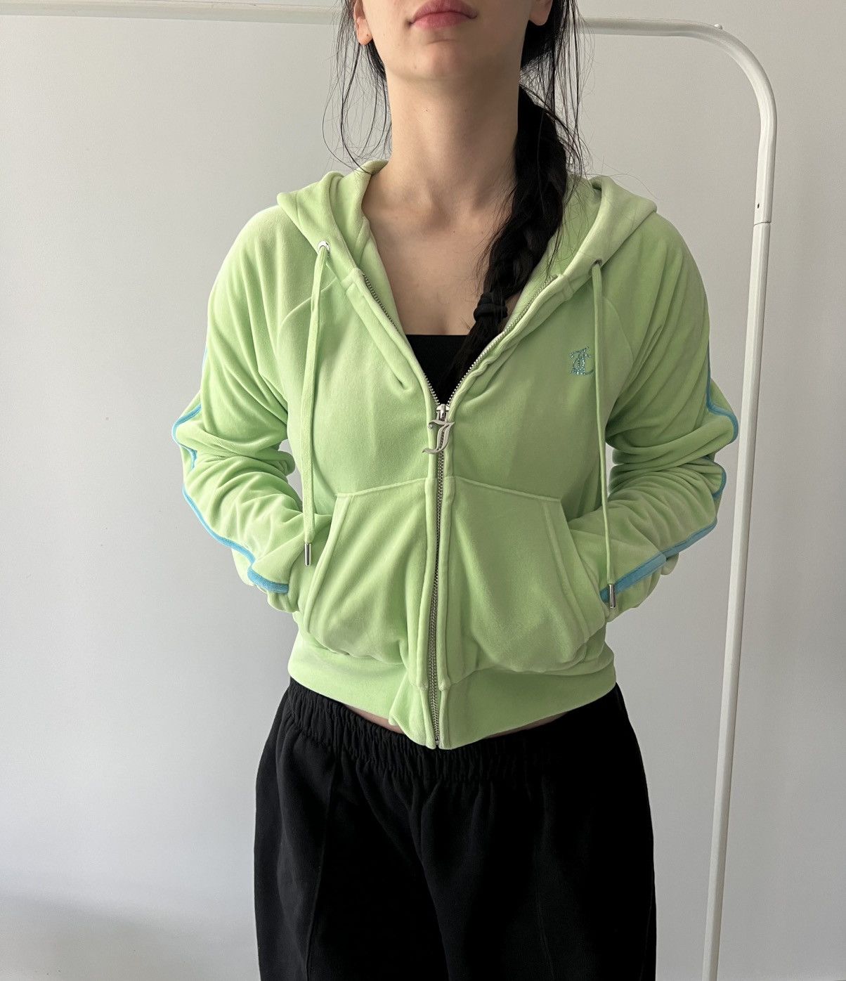 Juicy Couture Juicy Couture Women's Green Madison Hoodie Velour Medium Size M / US 6-8 / IT 42-44 - 5 Thumbnail