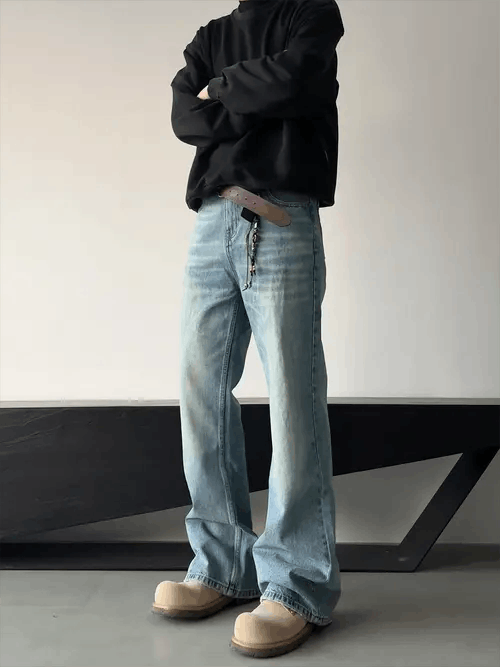 VIBE Blue Flare Jeans, Wide Leg Jeans Size US 30 / EU 46 - 1 Thumbnail