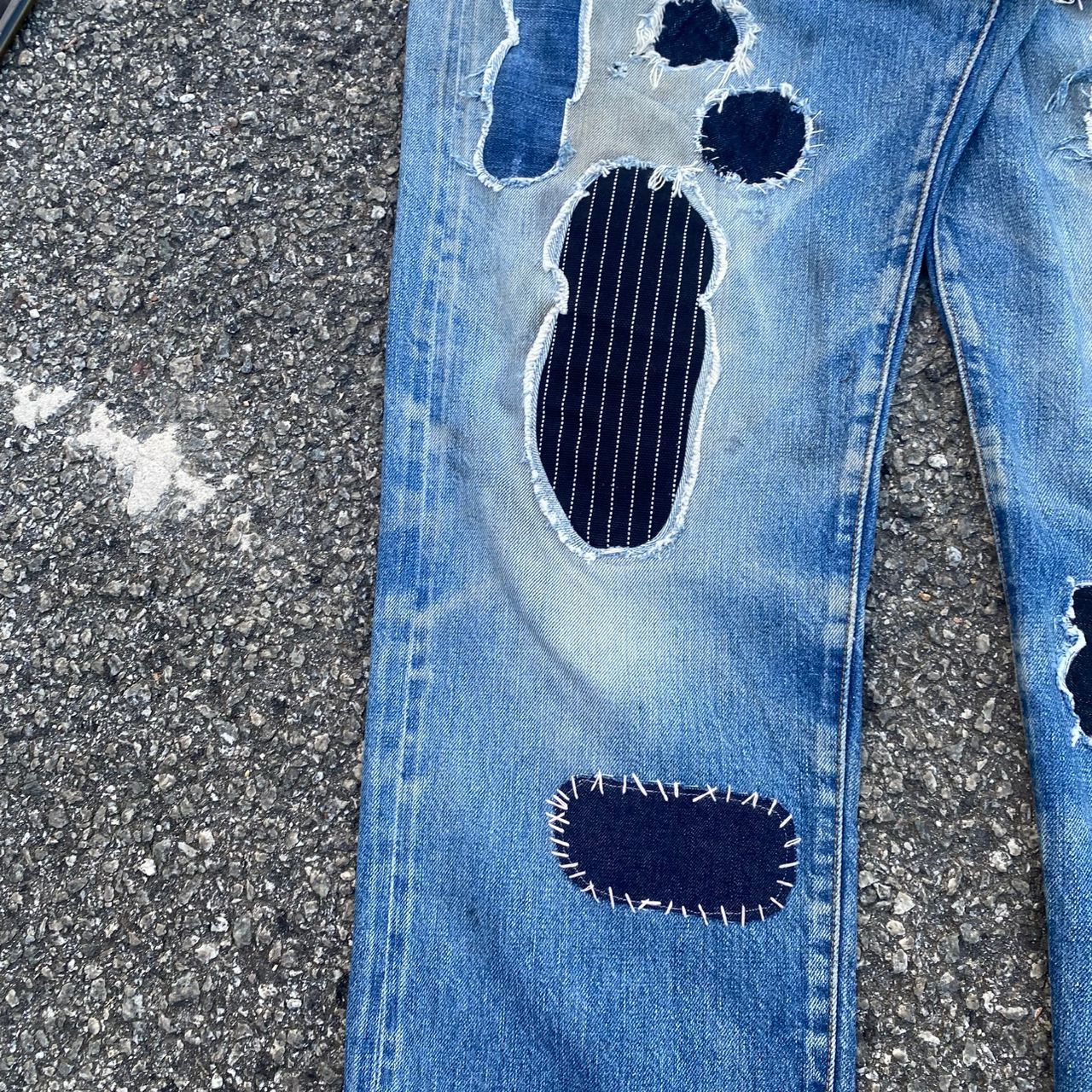 Levi's 💥Best offer💥Vintage 90s Levis 501 Patchwork Denim Size US 32 / EU 48 - 9 Thumbnail