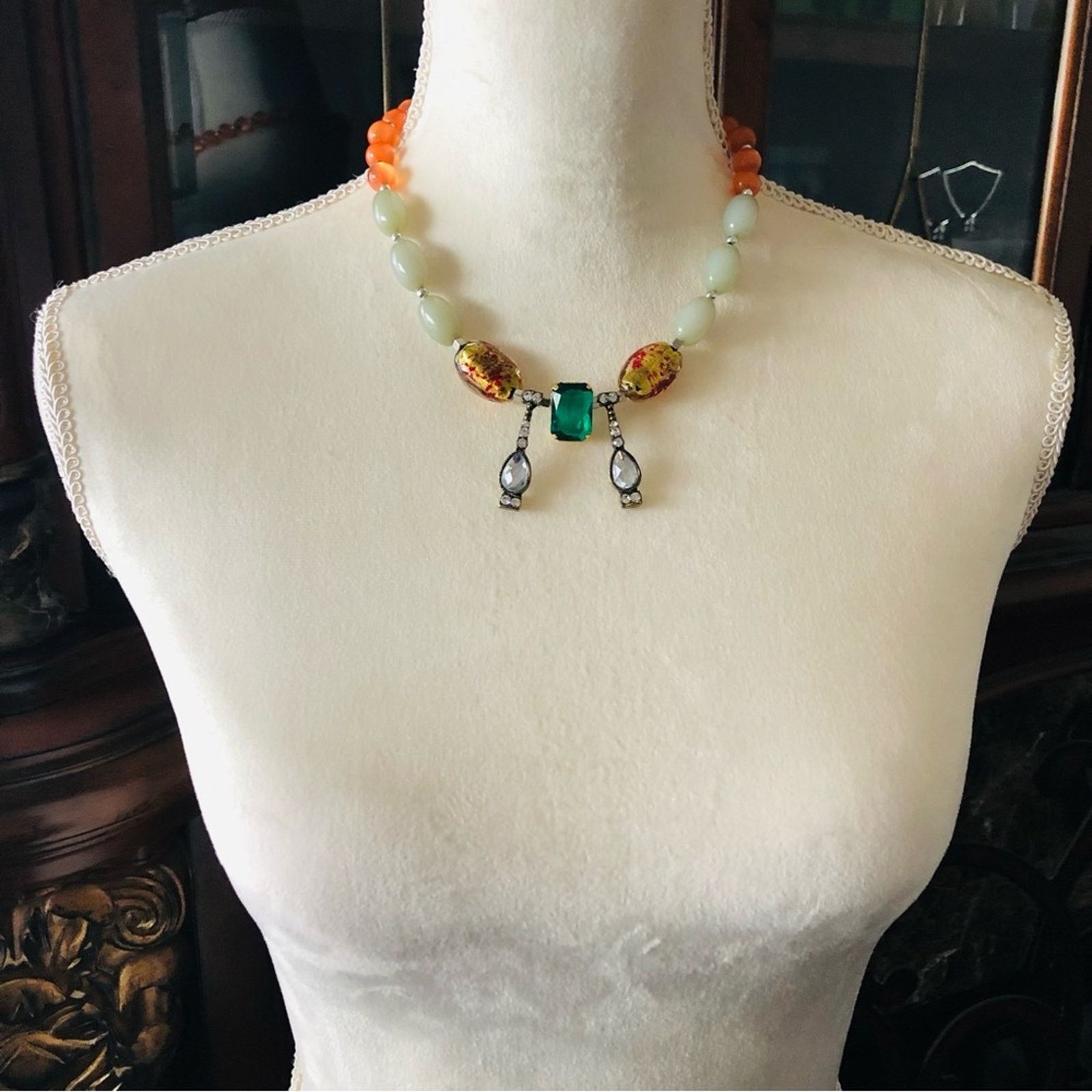 Handmade Handcrafted repurpose recycled salvaged bead necklace Size ONE SIZE - 4 Thumbnail