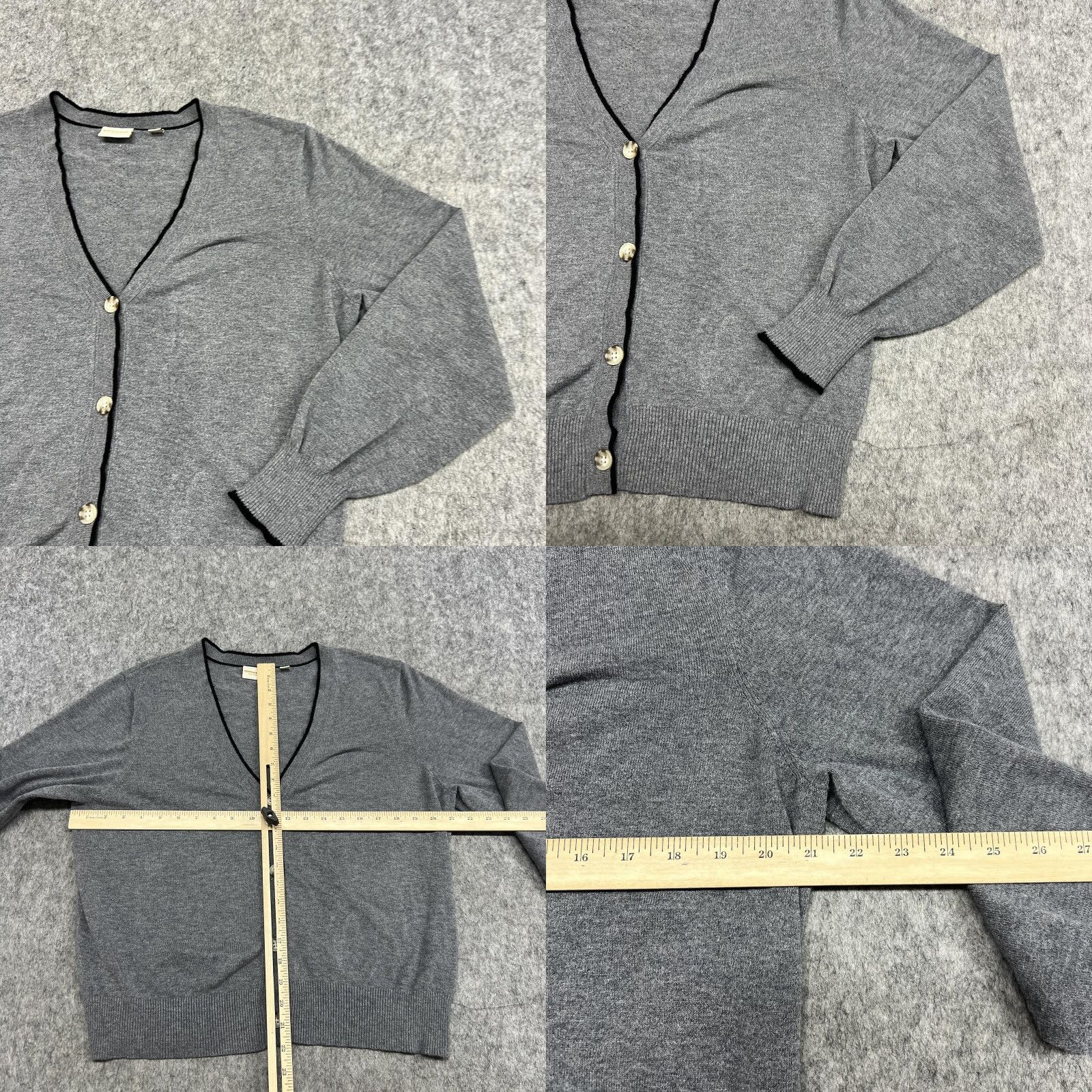 Scotch & Soda Scotch & Soda Cardigan Sweater Womens XL Gray V Neck Button Front Soft Knit Size XL / US 12-14 / IT 48-50 - 8 Thumbnail