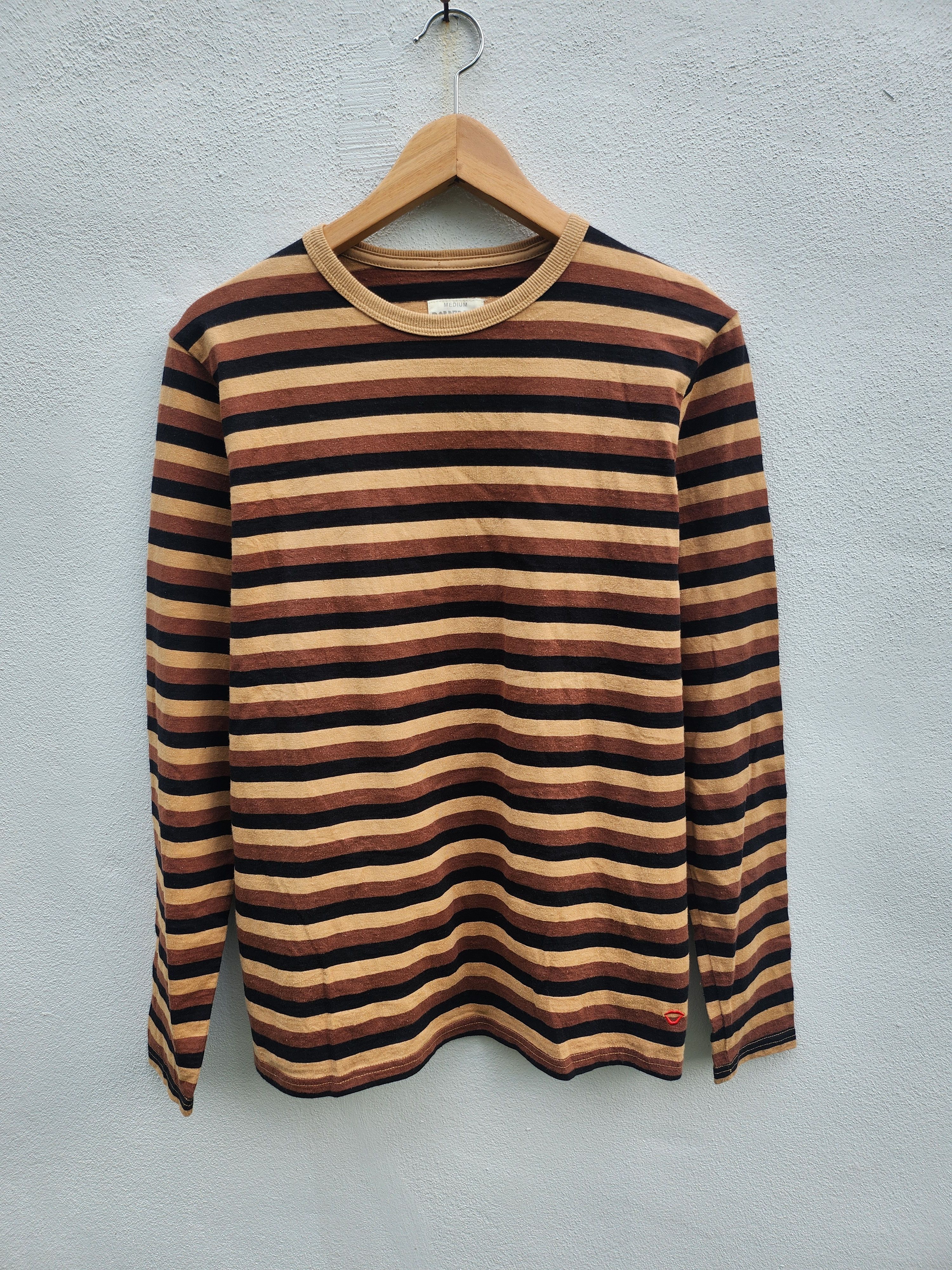 Beams Plus 💥Beam+ Border Bum Hemp Cotton ClothesStriped LS Tshirt Size US M / EU 48-50 / 2 - 1 Thumbnail