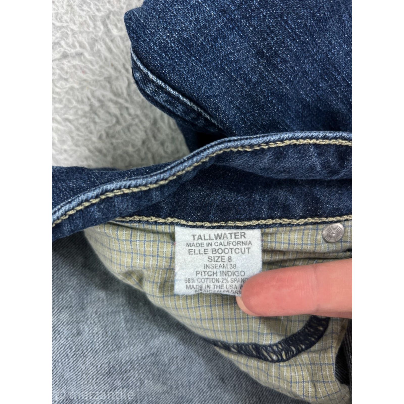 Vintage Tallwater Jeans Womens 8 Blue Denim Pitch Indigo Cotton Blend Flared USA Size 30" / US 8 / IT 44 - 3 Thumbnail