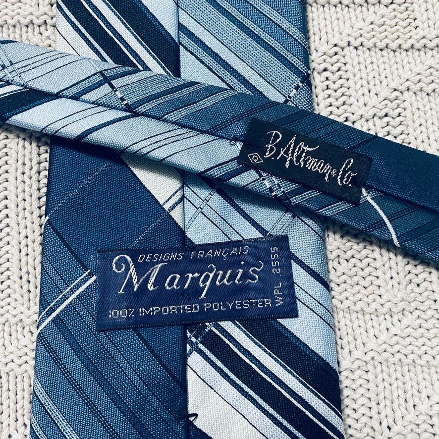 Other Vintage B Altman Marquis blue striped tie Size ONE SIZE - 3 Thumbnail