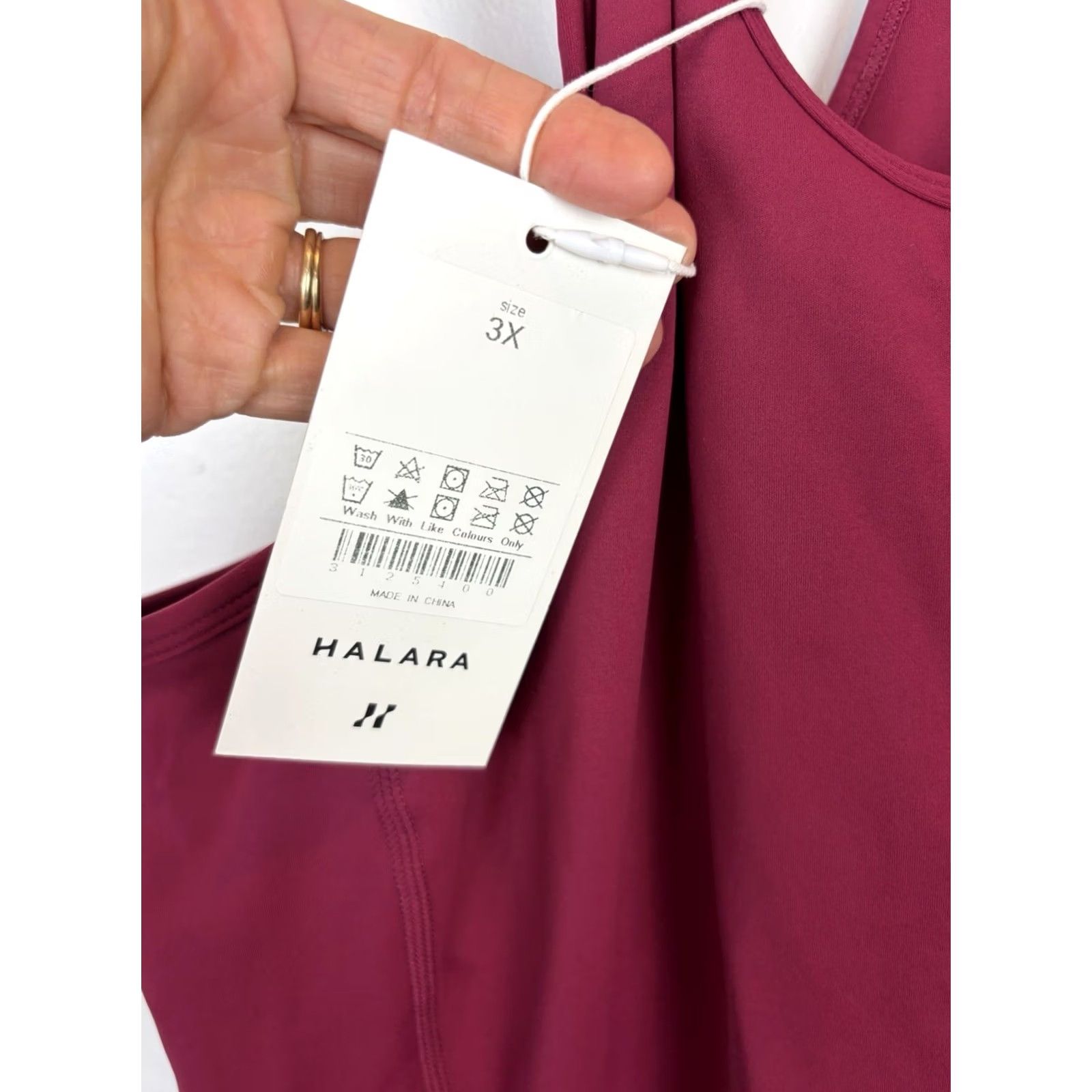 Vintage Halara Athletic Dress 3X Red Violet Backless Racerback Flare Active New No Short Womens Size 40" / US 18 - 5 Thumbnail
