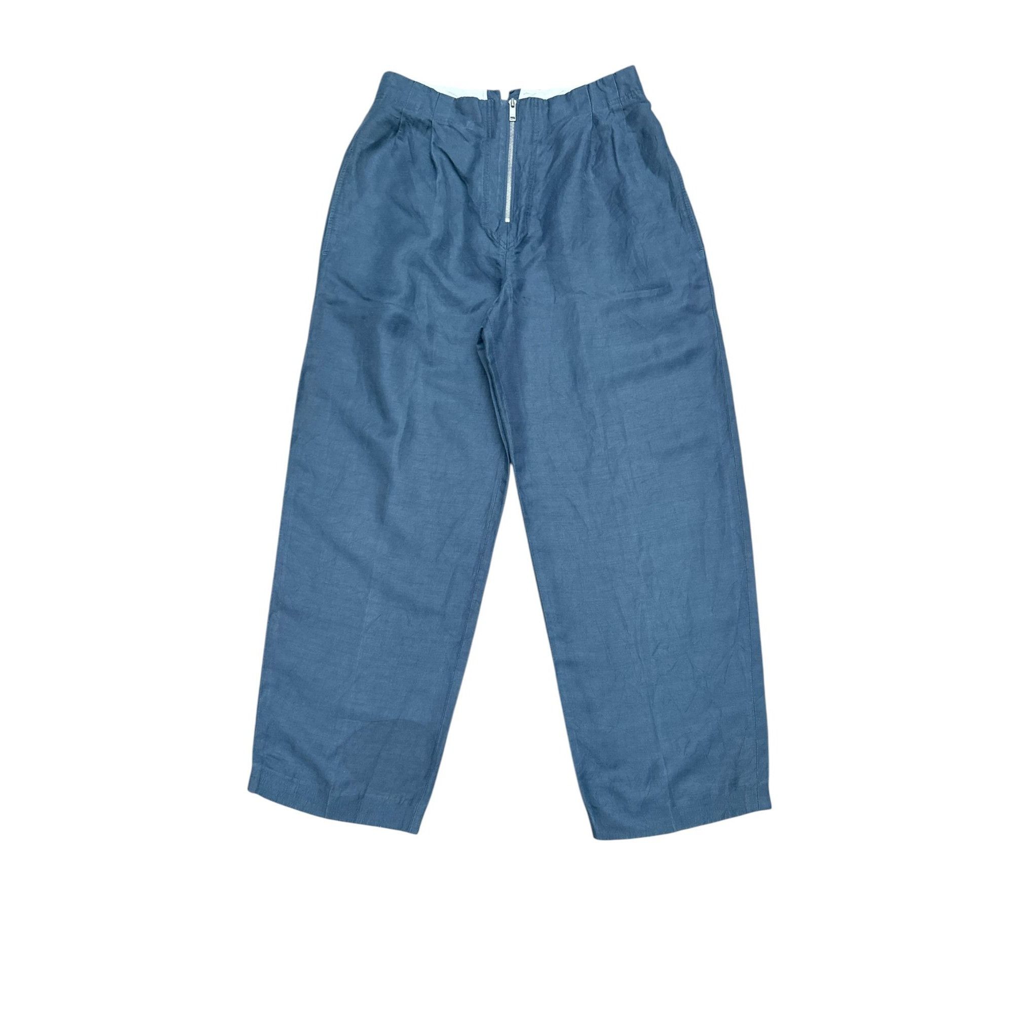 Celine Phoebe Philo Navy Linen Wide-Leg Pants Size 28" / US 6 / IT 42 - 1 Thumbnail
