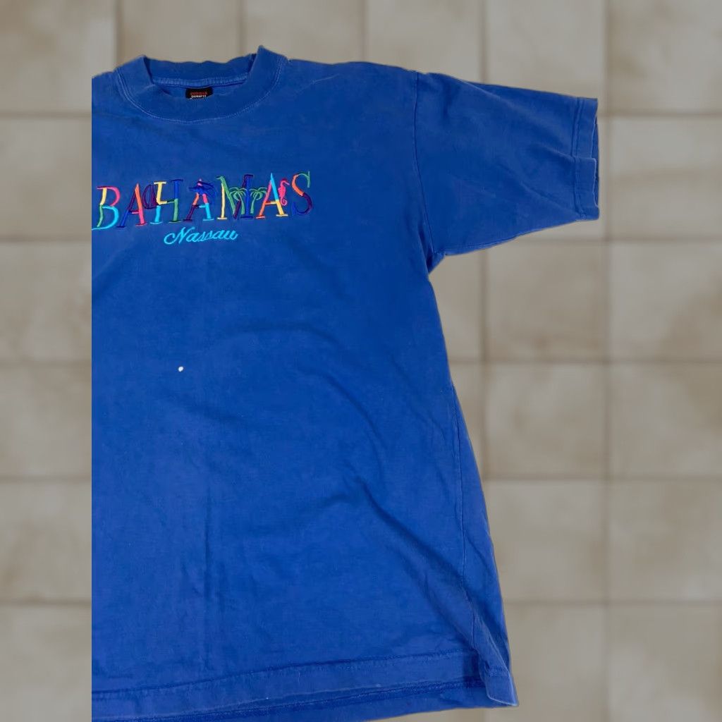 Vintage Dorissa Dorsett Bahamas Mens Shirt M Blue Short Sleeve Crew Neck Cotton Logo T-Shirt Regular Vintage No Size US M / EU 48-50 / 2 - 1 Thumbnail