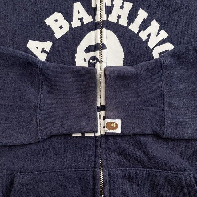 Bape BAPE College logo full zip hoodie Navy a bathing ape Size US L / EU 52-54 / 3 - 5 Thumbnail