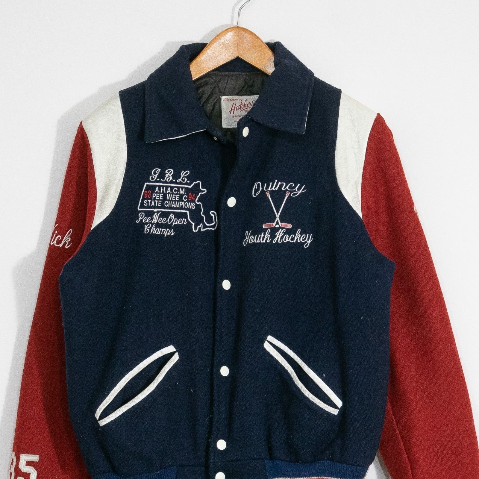 Vintage Vintage 90s Massachusetts Teddy Style Varsity Jacket Medium Size US M / EU 48-50 / 2 - 2 Thumbnail