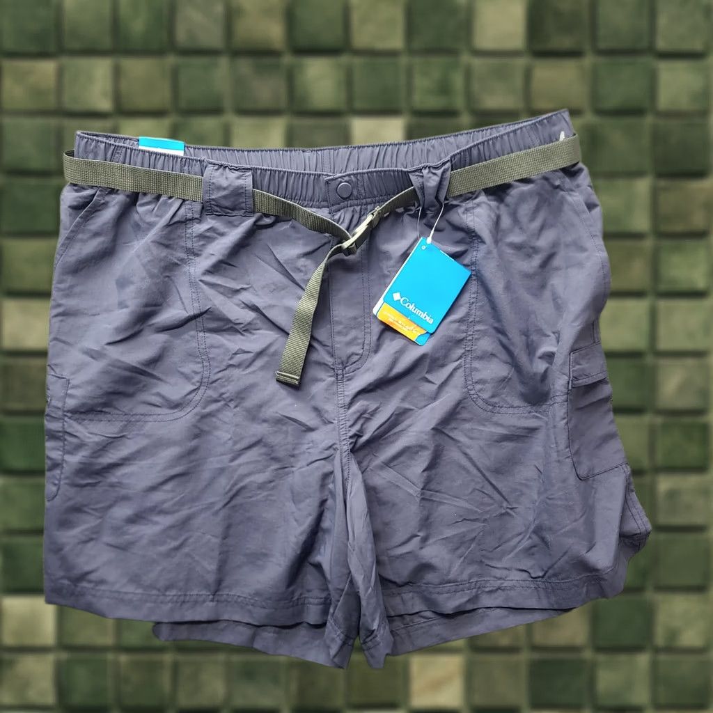 Vintage Columbia Shorts Mens 2XL Regular Fit Omni Shade 6" Inseam Outdoors Cargo Pocket Blue Nylon Microfiber Size US 39 - 1 Thumbnail