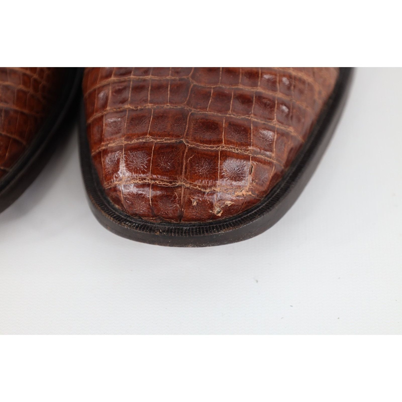 Florsheim Florsheim Imperial Caiman Alligator Leather Cap Shoes Size US 11.5 / EU 44-45 - 3 Thumbnail