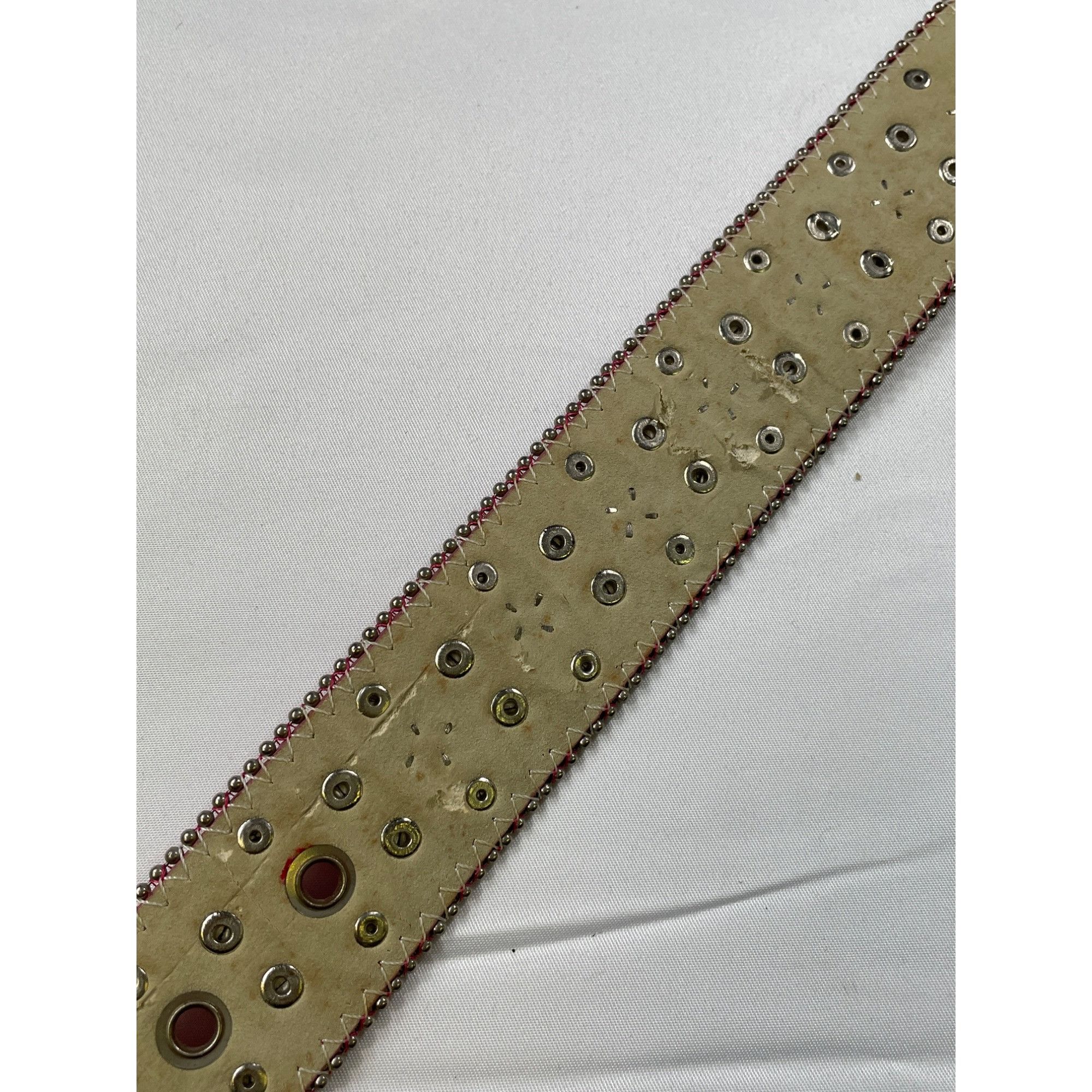 Designer Pink Studded Leather Belt With Rhinestone Buckle SKIU 7590 Size ONE SIZE - 6 Thumbnail