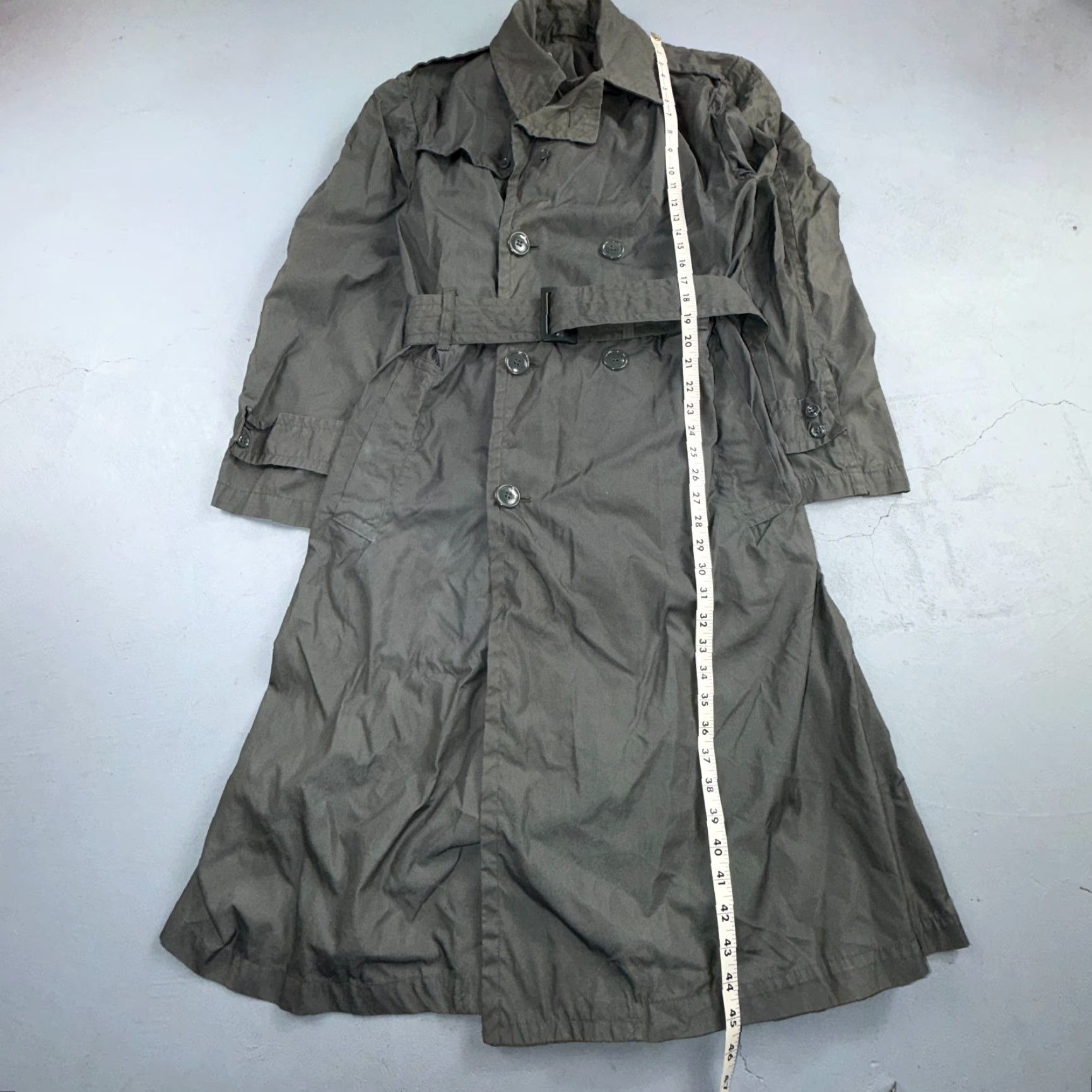 Vintage VTG 60s OD Green Army Military Rain Overcoat Mens S Jacket Trench Coat DSA 1967 Size US XXS / EU 40 - 7 Thumbnail
