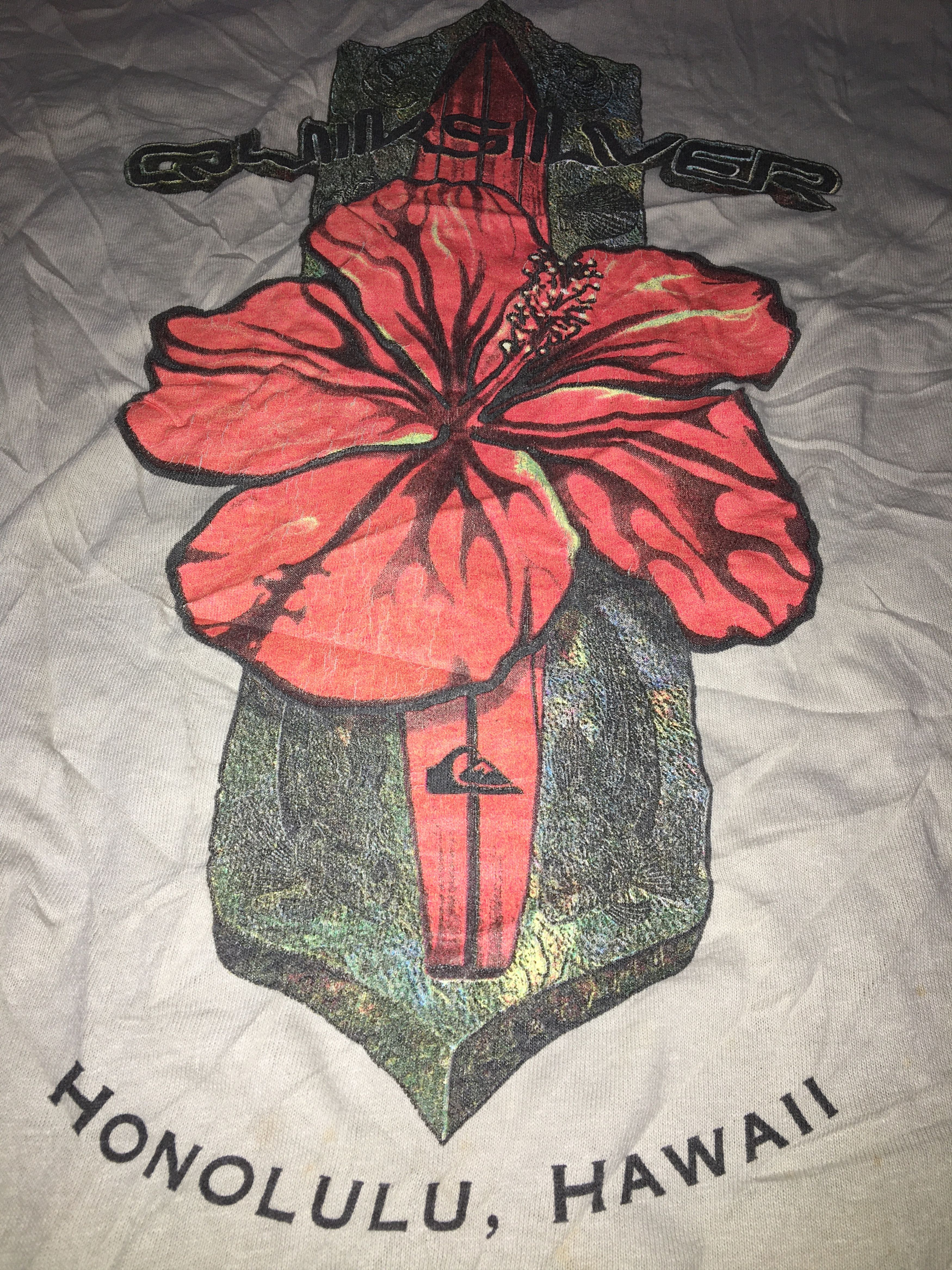 Quiksilver Vintage Quiksilver Honolulu Hawaii Distressed Tee Shirt Size US L / EU 52-54 / 3 - 4 Thumbnail