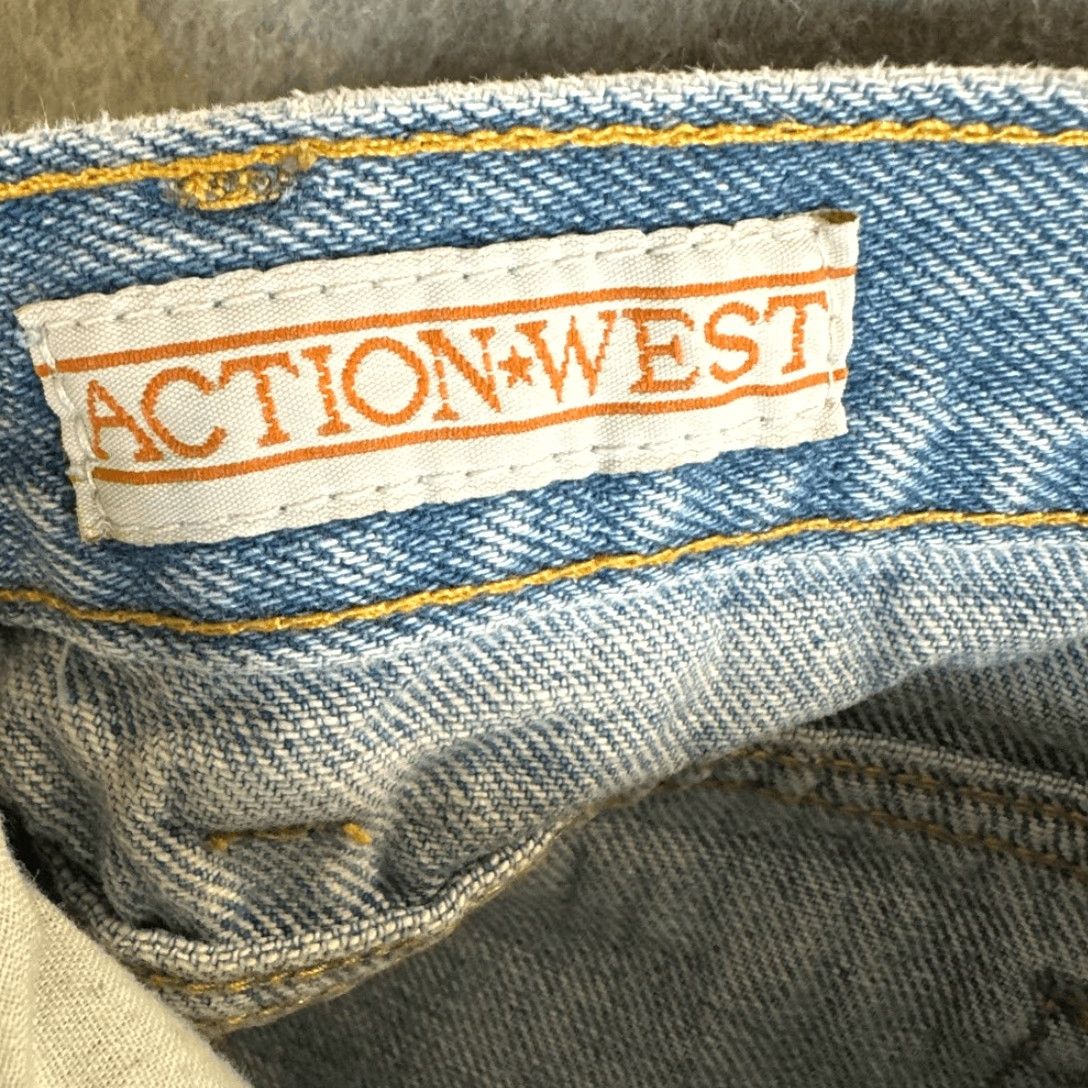 Denime VINTAGE Action West Womens Jeans Distressed Denim 14 Blue Light Wash Skinny Size 36" / US 14 / IT 50 - 7 Thumbnail