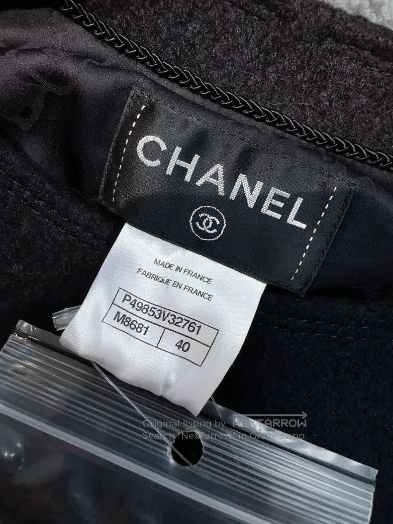 Chanel Chanel 14B blue and black medium and long tweed coat Size S / US 4 / IT 40 - 6 Thumbnail