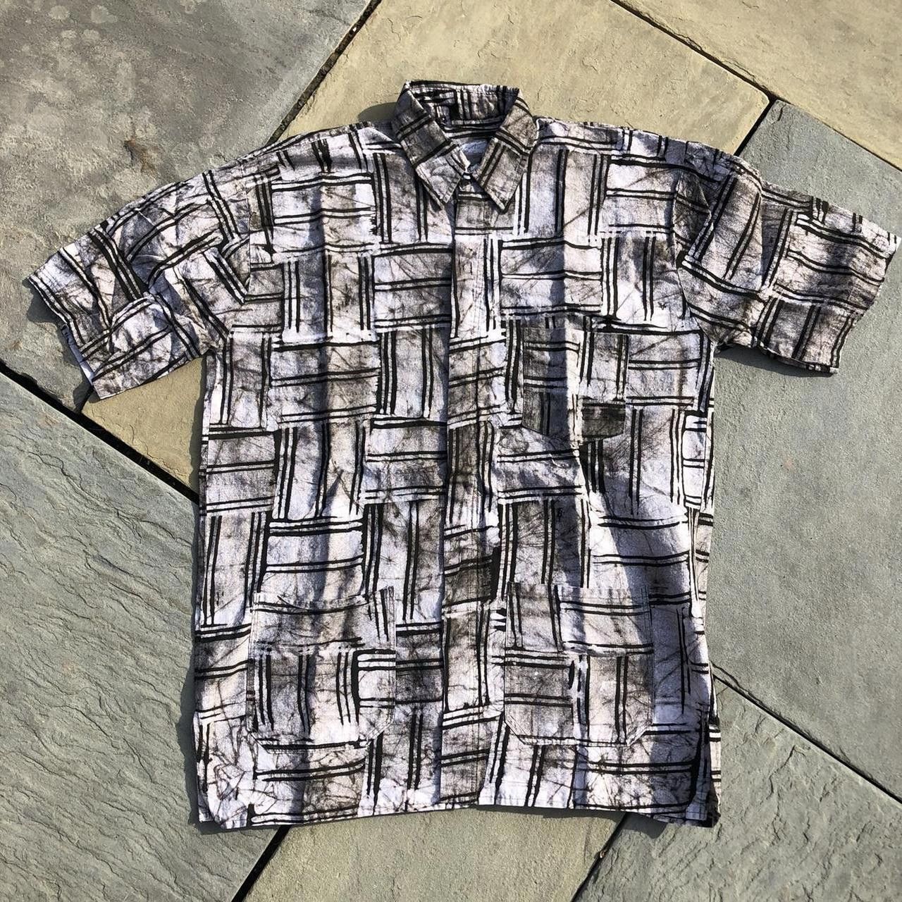 Vintage Men's Black and Grey Shirt Size US XL / EU 56 / 4 - 1 Thumbnail
