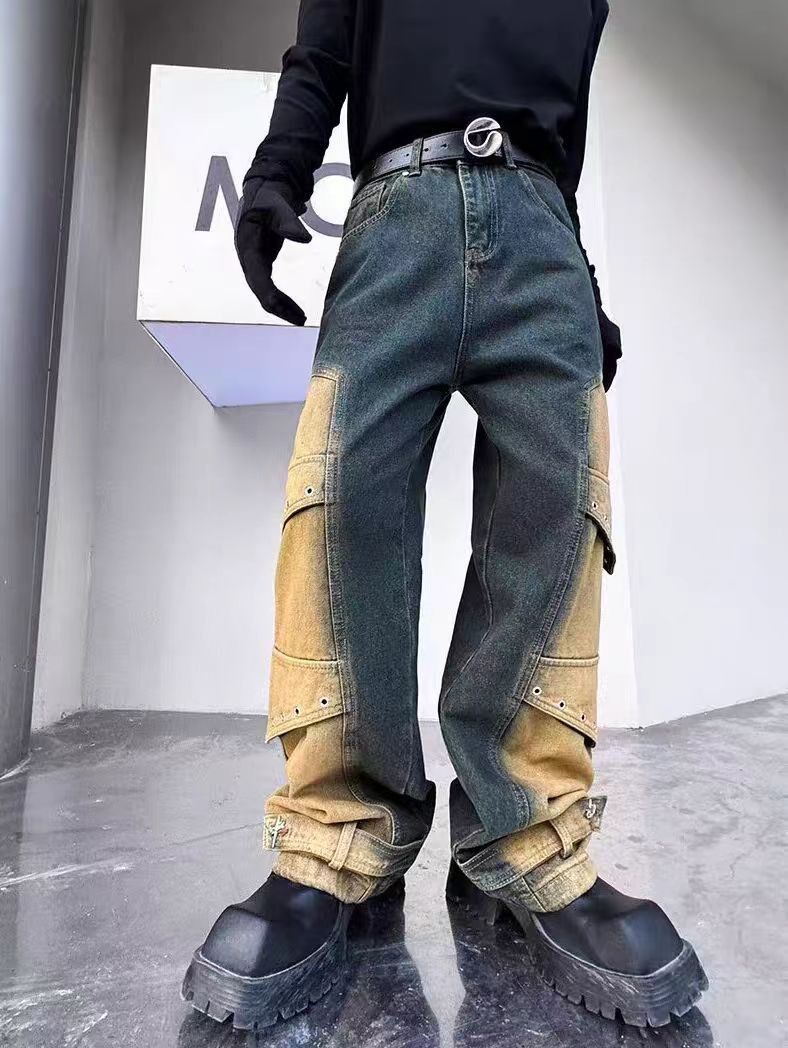 Japanese Brand × Jean Vintage Deconstructed Spliced Loose Fit Work Jeans Size US 30 / EU 46 - 2 Thumbnail