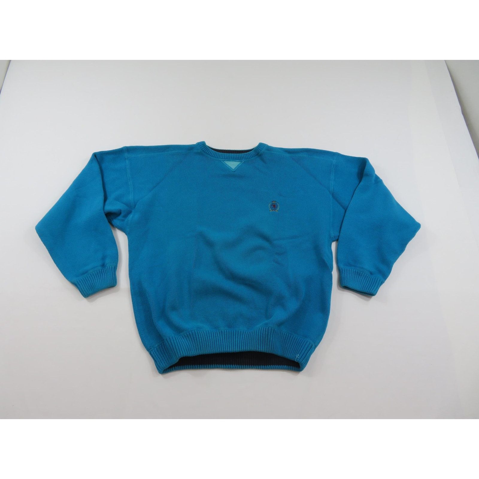 Tommy Hilfiger Tommy Hilfiger Perrywinkle Blue Knit Cotton Sweater M 1990s Size US M / EU 48-50 / 2 - 1 Thumbnail