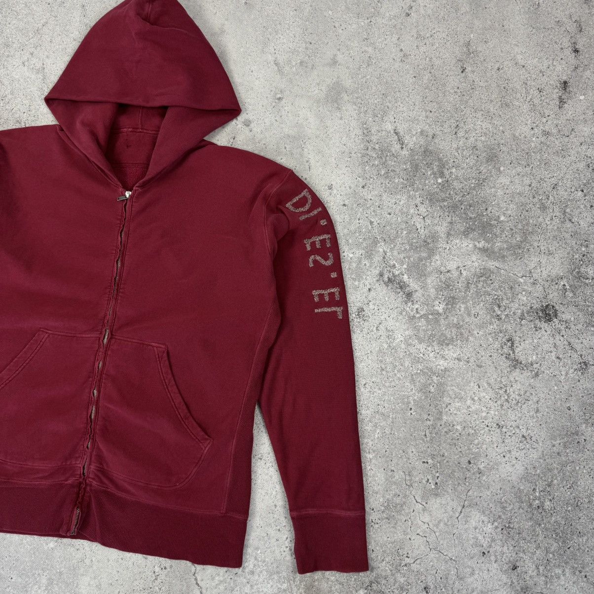 Diesel Vintage Diesel Y2K “Forever Yours” Avant Garde Zip Hoodie Size US XL / EU 56 / 4 - 3 Thumbnail