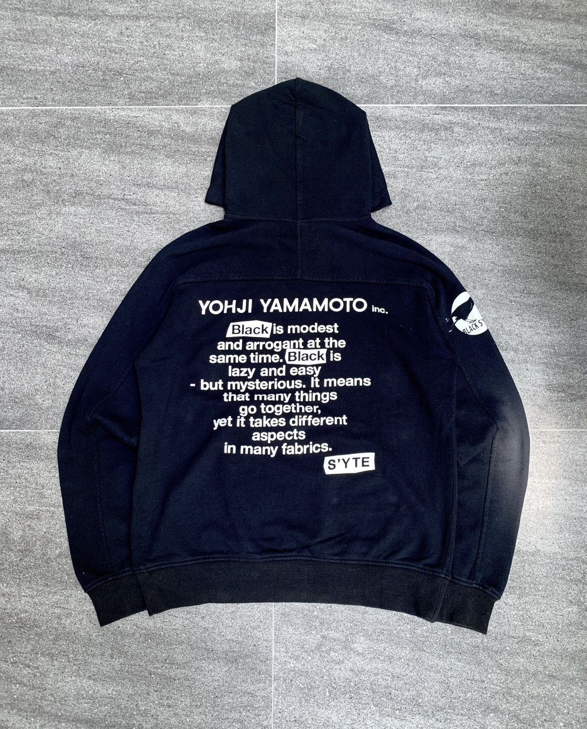 Yohji Yamamoto Stye Black Statement Hoodie Size US M / EU 48-50 / 2 - 2 Thumbnail