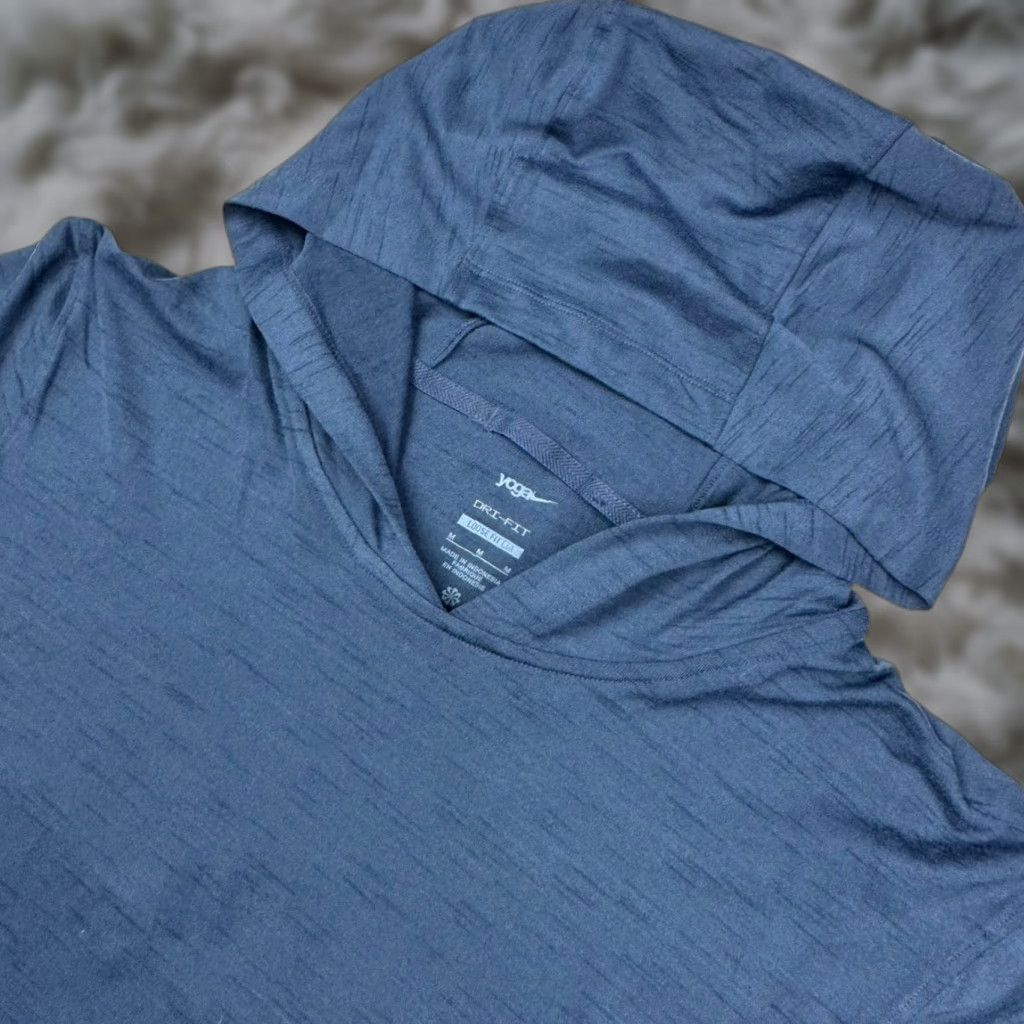 NIKE Men’s Yoga Dri-Fit L/S Pullover Hoodie Blue DQ-4886 • Medium NEW