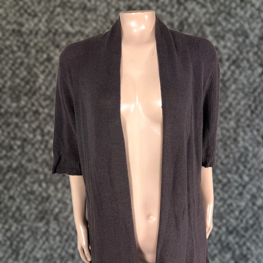 Eileen Fisher Eileen Fisher Cardigan Womens Large Knit Cotton Silk Half Sleeve Sweater H1 Size L / US 10 / IT 46 - 1 Thumbnail