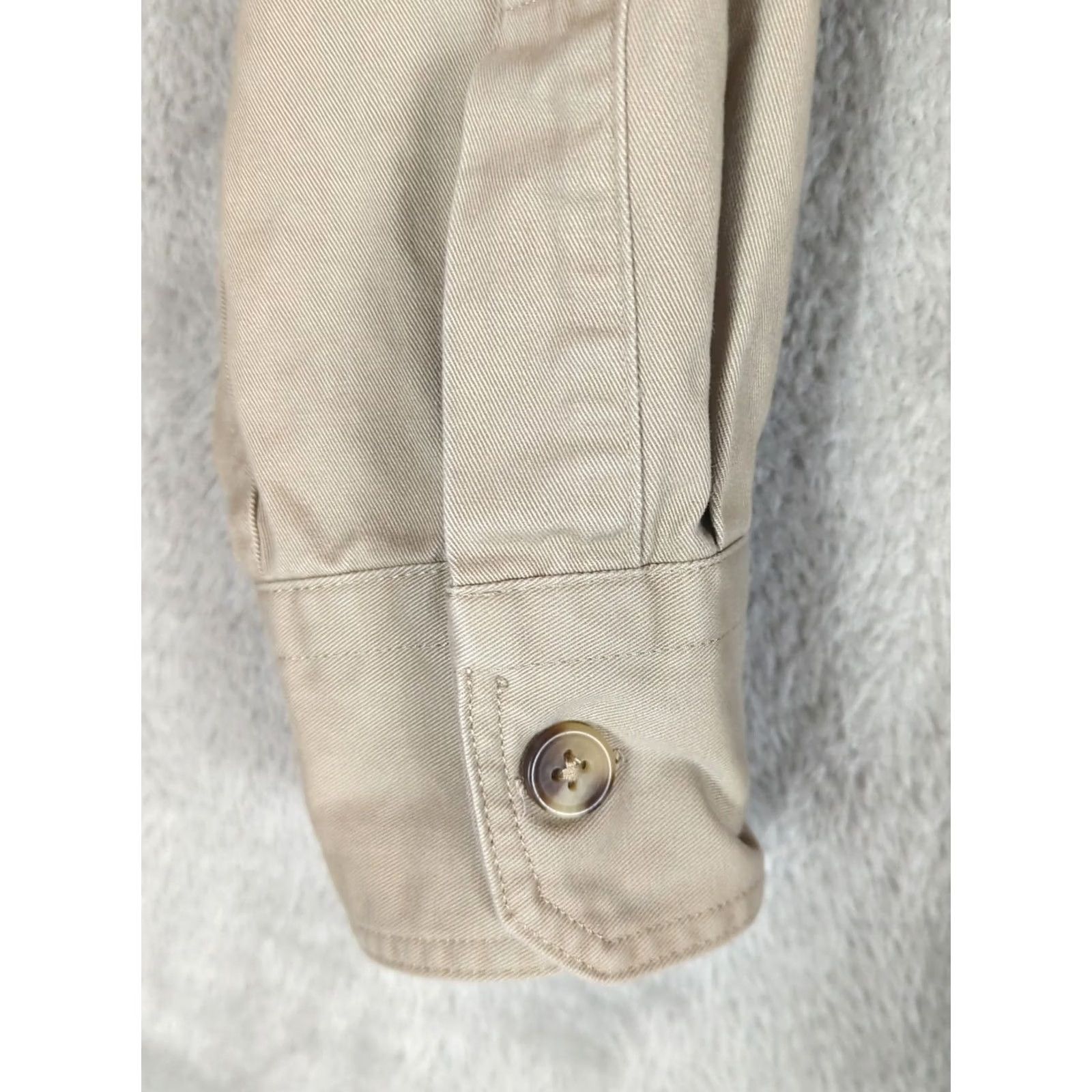 Banana Republic BANANA REPUBLIC Shirt Button-Up Khaki Solid Regular Fit L Long Sleeve Cotton Twill Casual Work Utility Mens Size US L / EU 52-54 / 3 - 4 Thumbnail