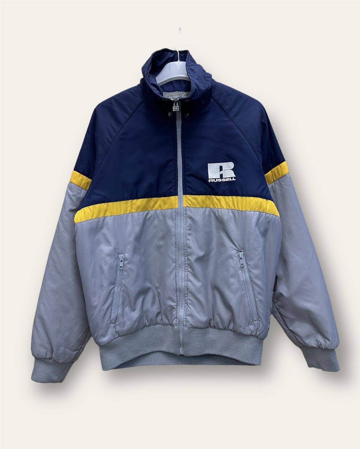 Mizuno × Russell Athletic × Vintage Vintage 70s Russel Nylon Fleece Lining Jacket MJ153 Size US L / EU 52-54 / 3 - 1 Thumbnail