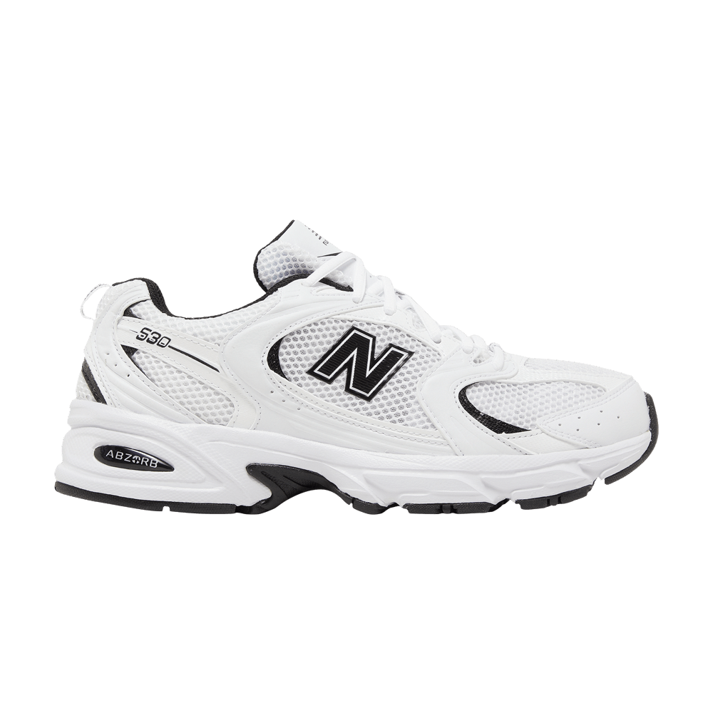 image of New Balance 530 White Black Shoes, Men's (Size 8)