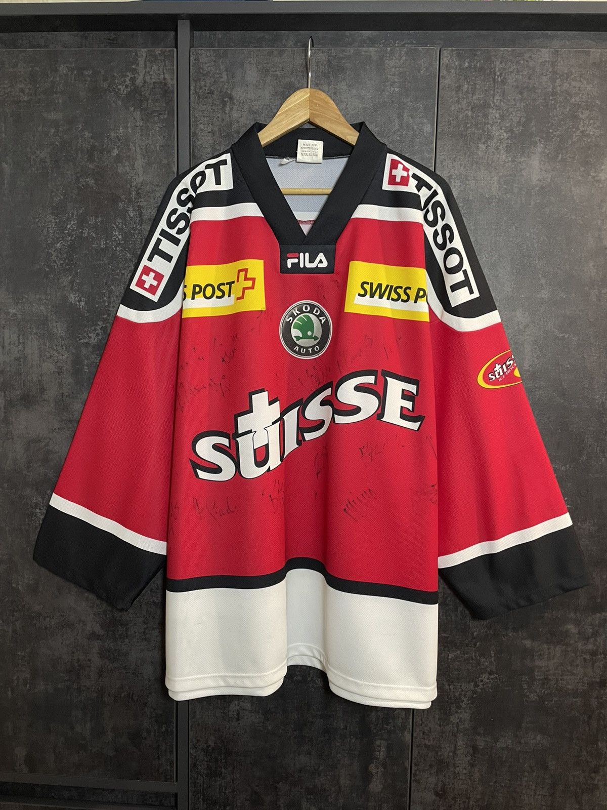 Vintage Sick Vintage Fila Suisse Signed Hockey Jersey Tissot Supreme Size US XL / EU 56 / 4 - 1 Thumbnail