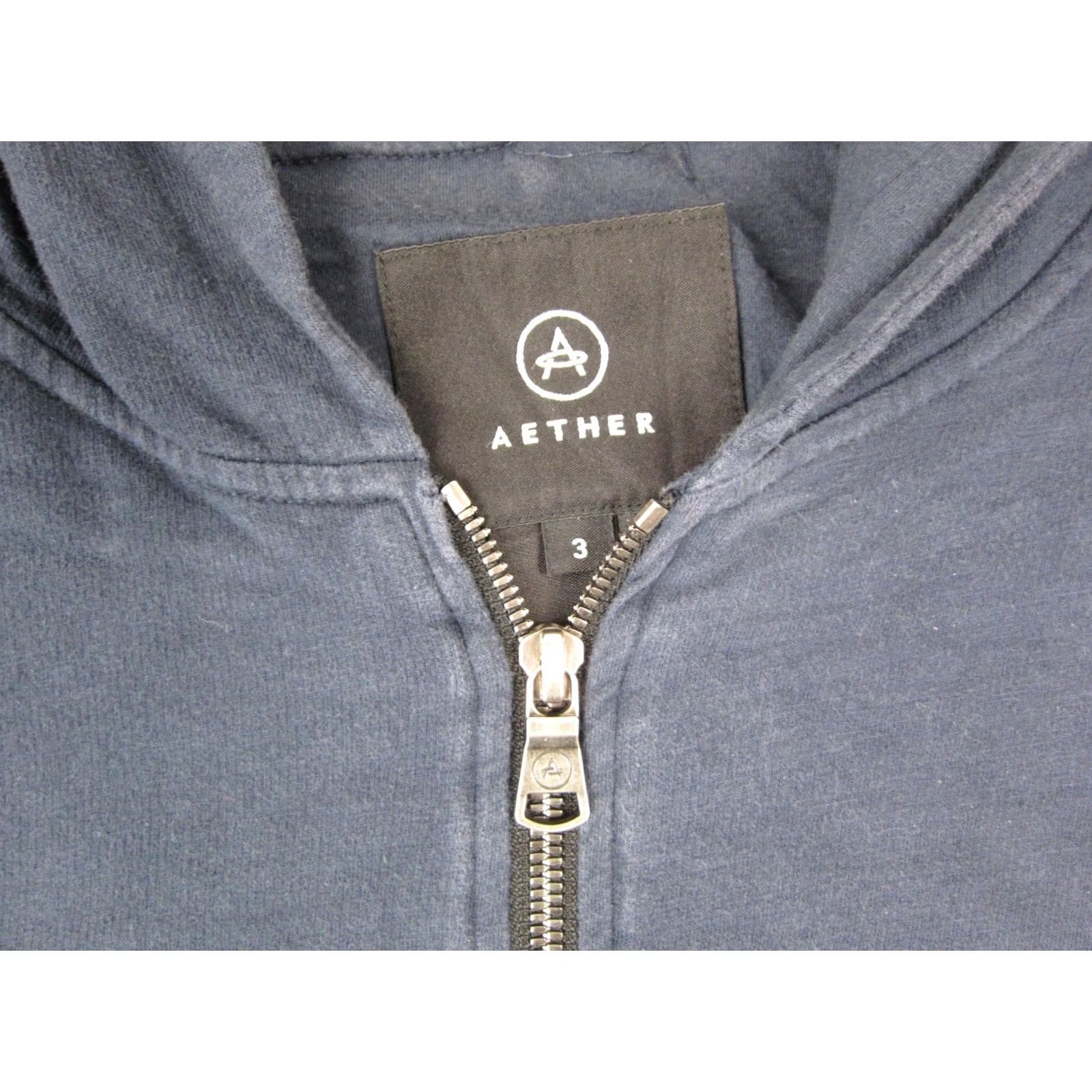 Vintage Aether Hoodie Mens 3 Large Blue Full Zip Sweatshirt Cotton Casual Outdoors USA Size US L / EU 52-54 / 3 - 3 Thumbnail