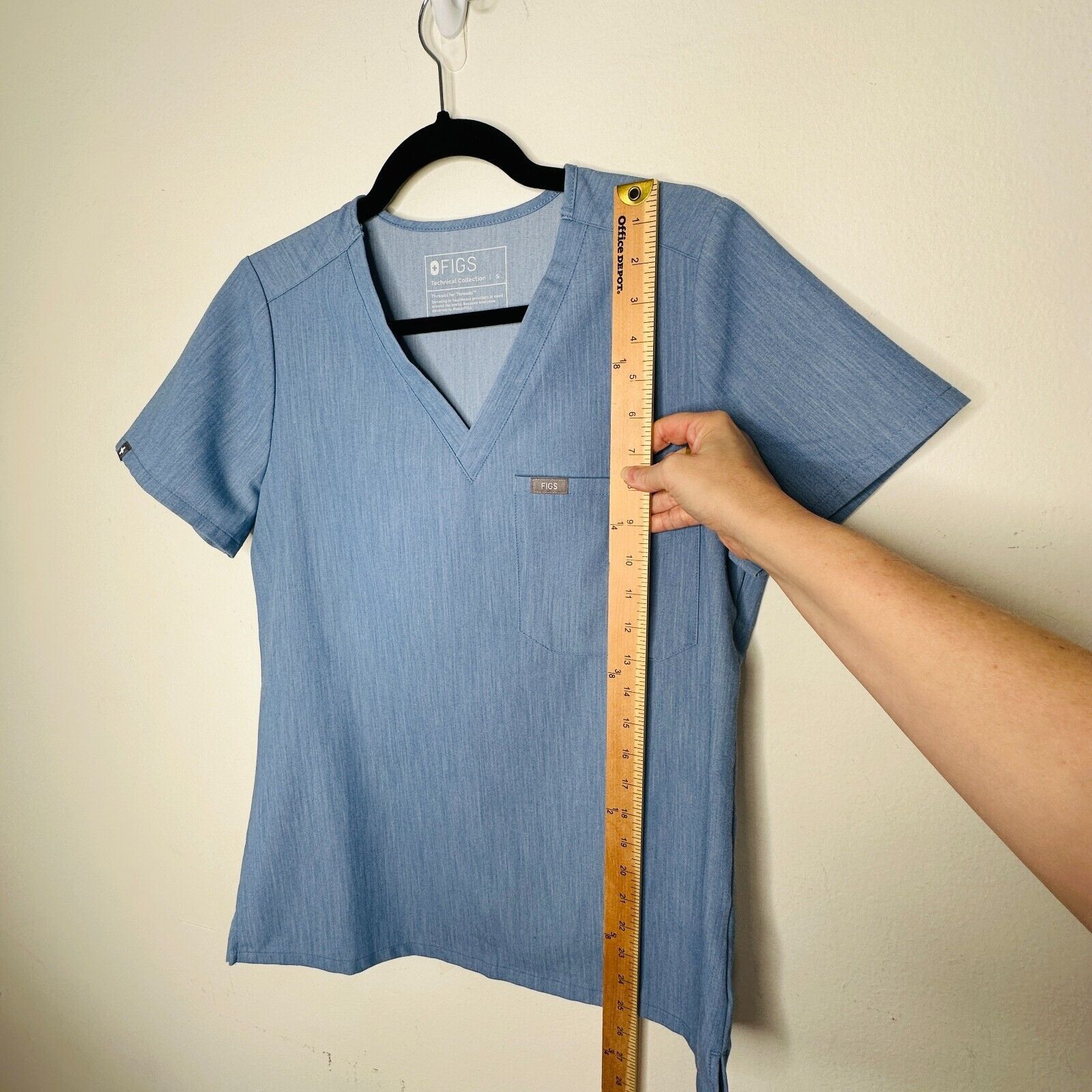 Other Figs Denim Blue Catarina VNeck Split Hem Short Sleeve Top S Size S / US 4 / IT 40 - 4 Thumbnail